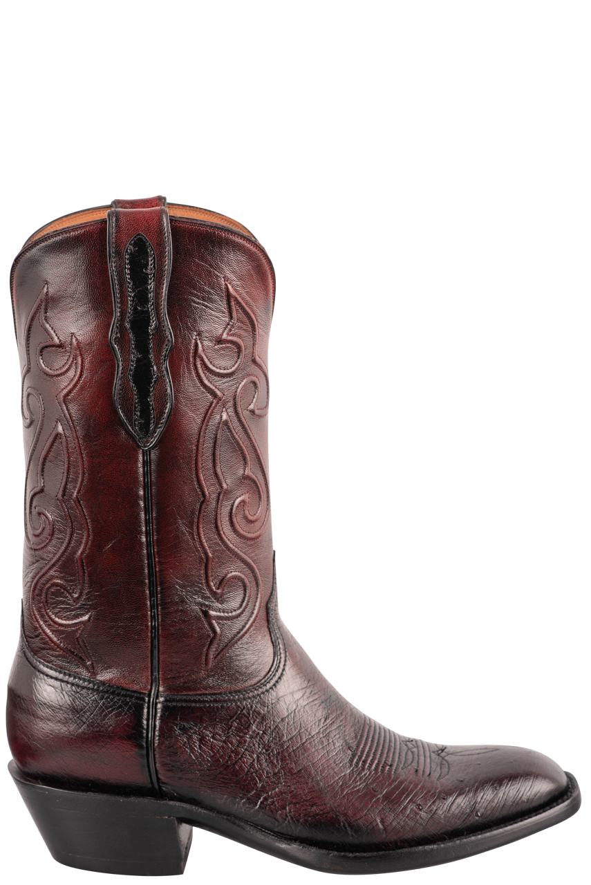 Exclusive Black Jack Smooth Ostrich Leather Cowboy Boots in Black Cherry - Western Fashion for Men & Women | Perfect for Rodeo, Country Music Festivals & Western Style Outfits