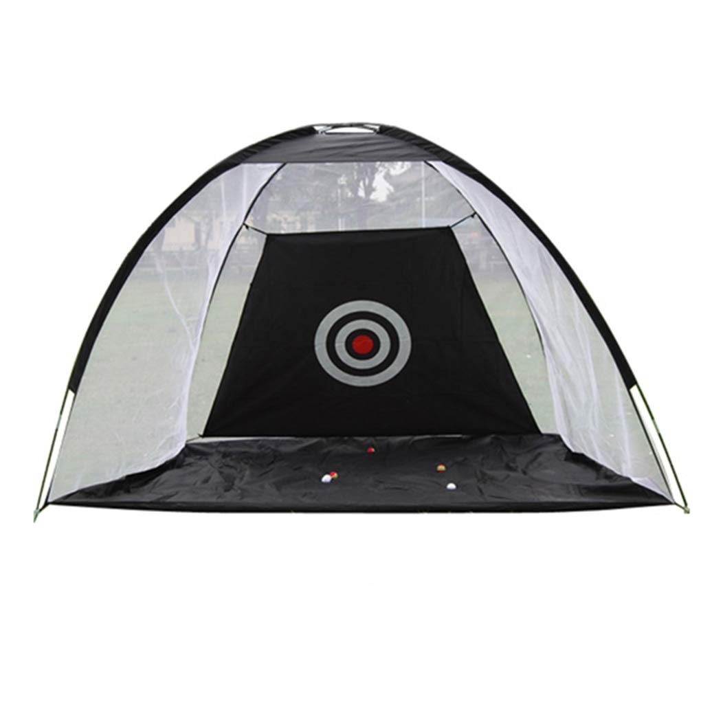 Golf Practice Net Driving Range - High Impact Double Backstop Hitting Net with Target Training Aids & Automatic Ball Return | Includes Pad & Cue | Perfect for Indoor/Outdoor Golf Training, Backyard Practice & Driving Range Simulation