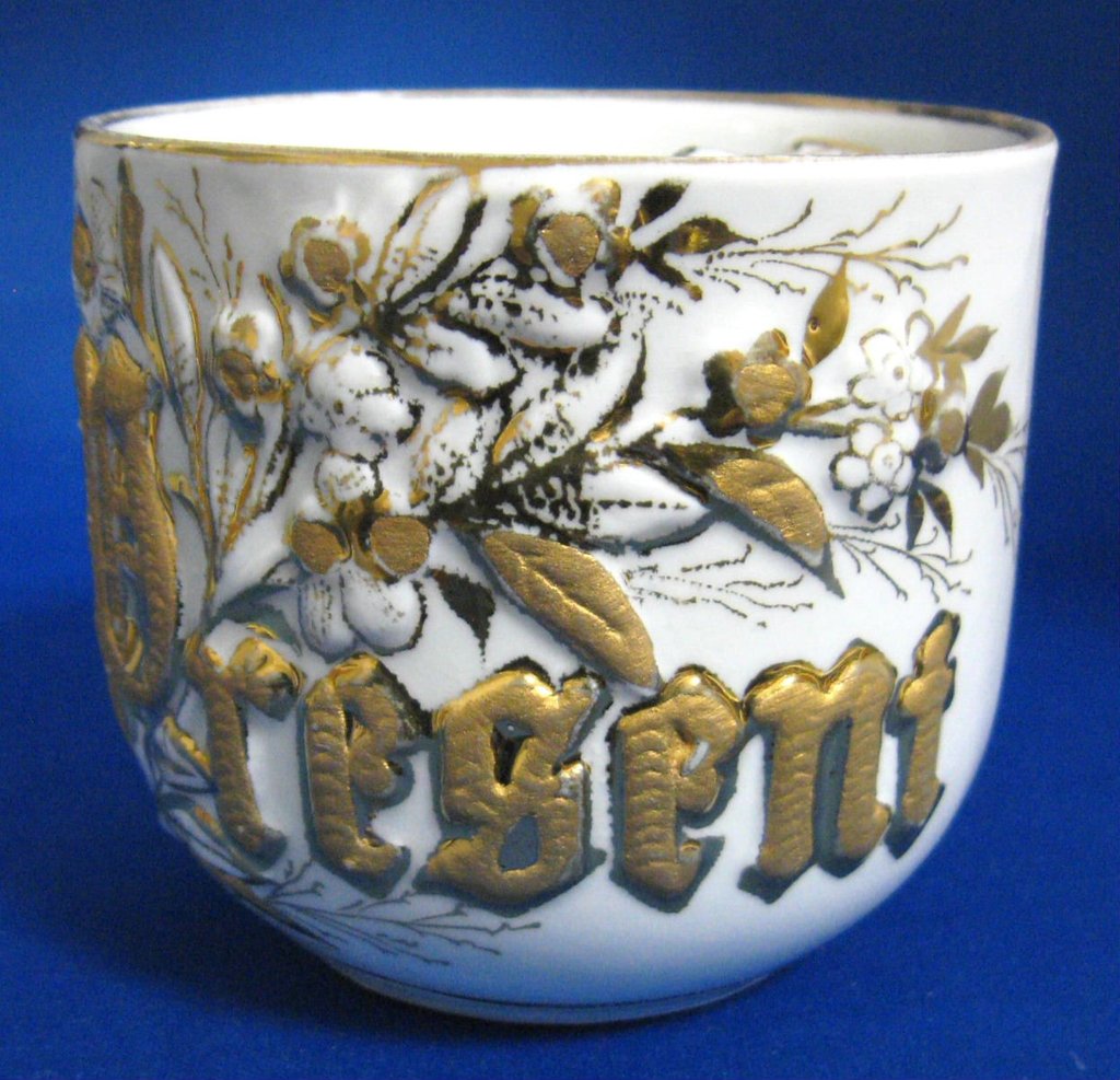 Victorian Mustache Mug with Raised Gold Letters - 1890s Souvenir Gift for Men, Perfect for Tea & Coffee Lovers - Ideal for Vintage Themed Parties & Historical Reenactments