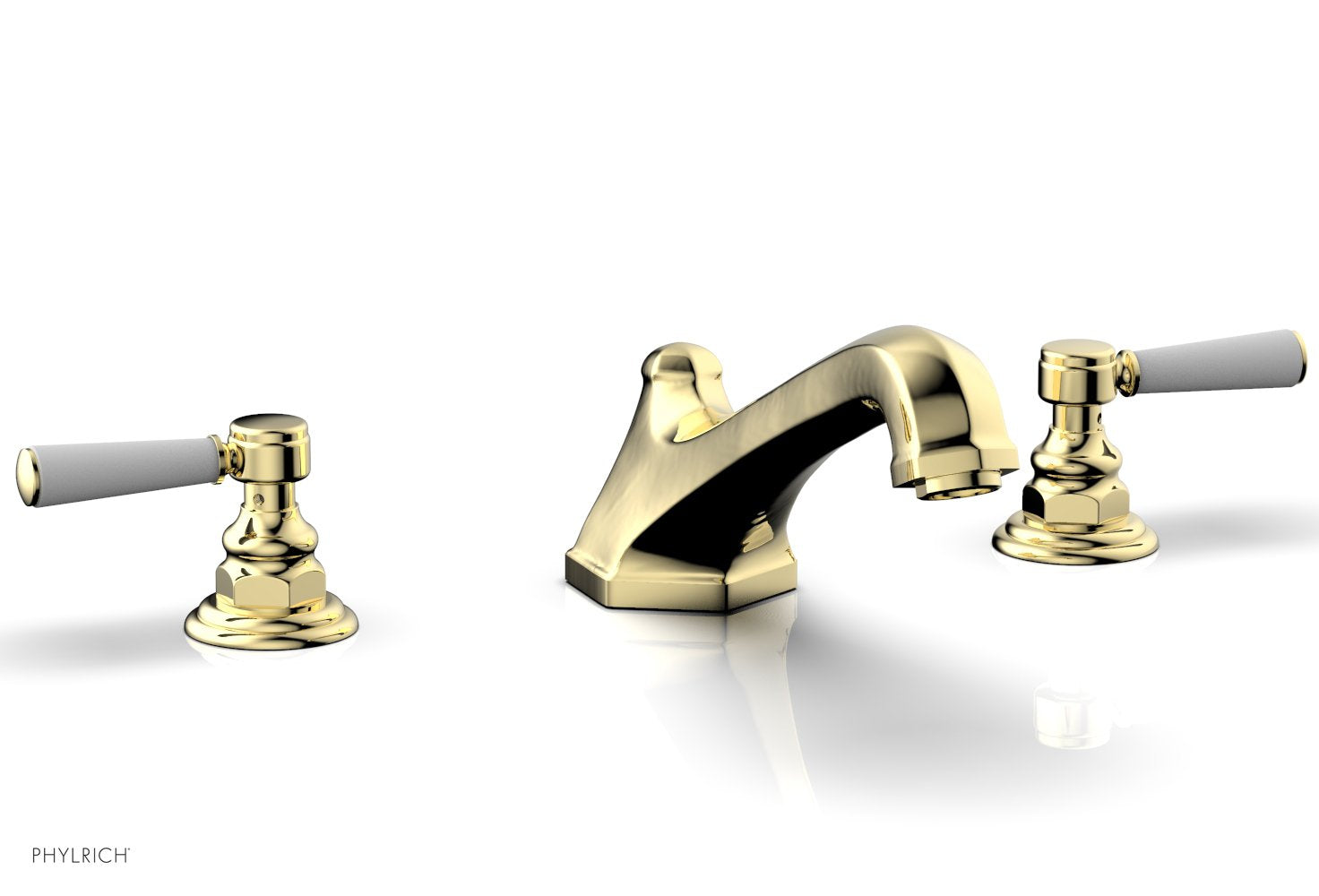 HEX TRADITIONAL Deck Tub Set with Satin White Lever Handles - 500 41 - Perfect for Bathroom Renovation & Modern Home Spa Experience