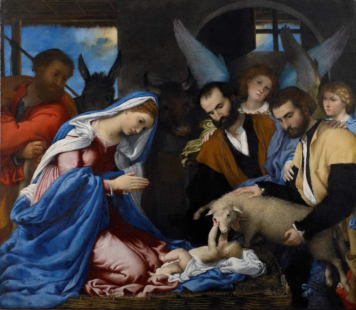 Berkin Arts Lorenzo Lotto 'The Adoration of The Shepherds' Giclee Fine Art Print - Premium Paper Reproduction for Wall Decor - Famous Renaissance Painting Poster - Perfect for Home, Office & Gallery Display