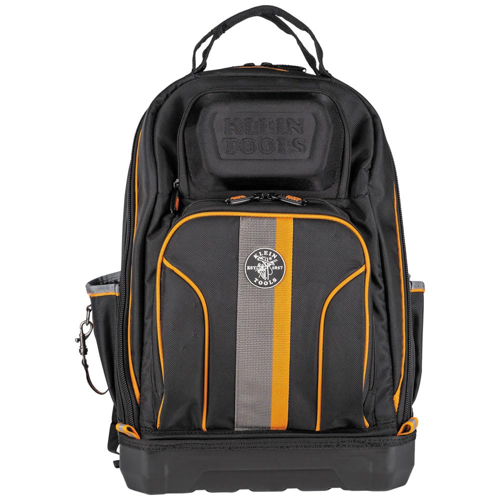 Klein Tools 62800BP Tradesman Pro Extra-Large 40-Pocket Electrician Backpack Tool Bag with Molded Bottom & Charging Port - Durable Jobsite Backpack for Electricians, Contractors & DIY Projects