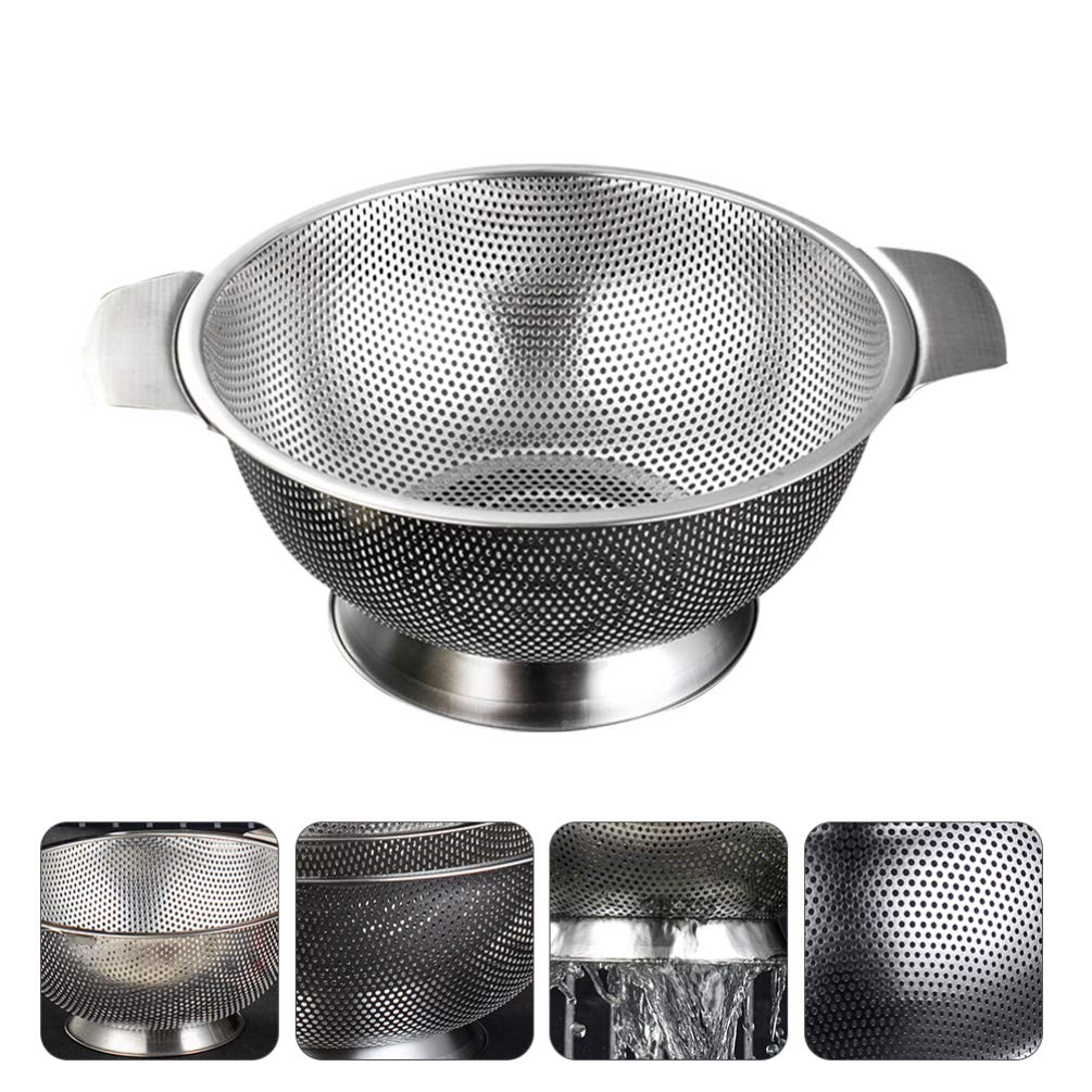 Stainless Steel Rice Washing Sieve - Kitchen Food Drain Bowl for Cooking & Drying