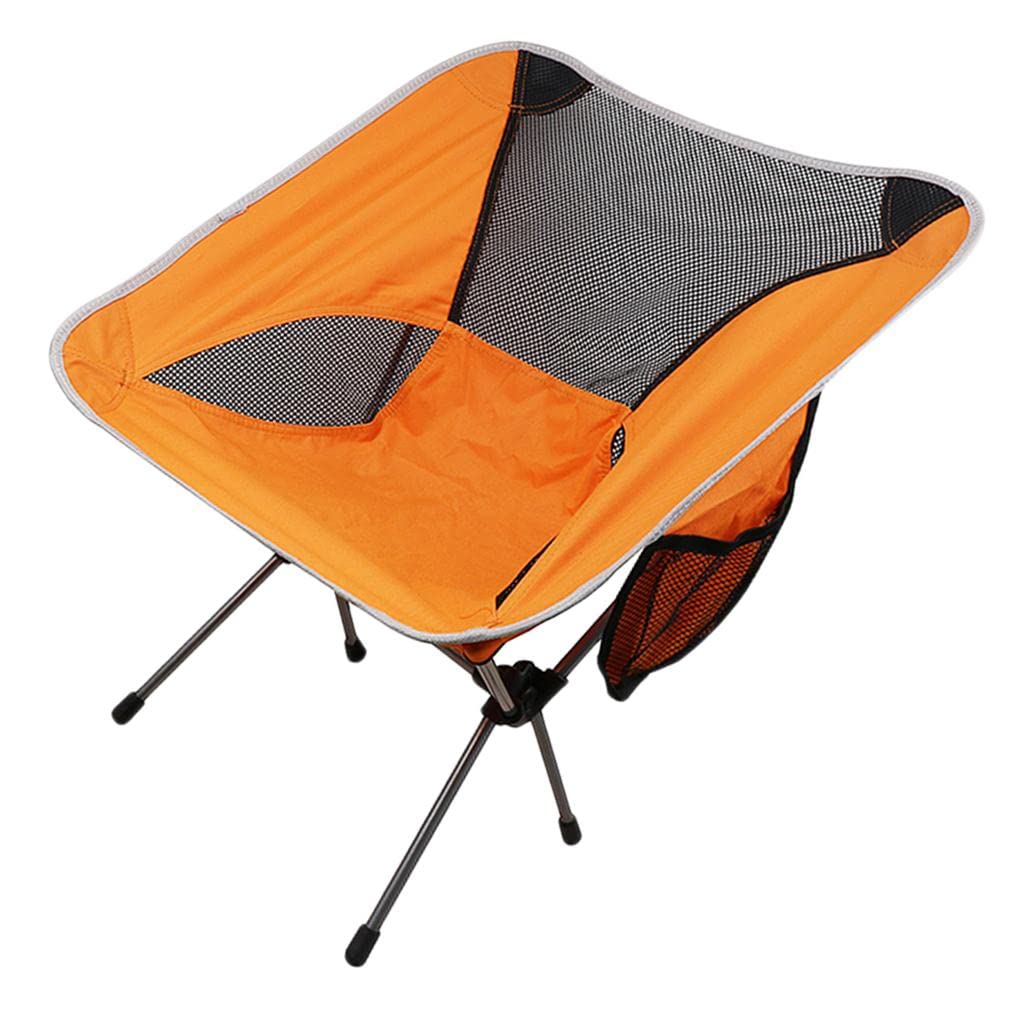 Portable Backpack Folding Chair for Camping, Fishing, Hiking, Travel, Picnic - Lightweight & Compact Outdoor Chair for Beach, Park, Concert, Sports Events (Orange)