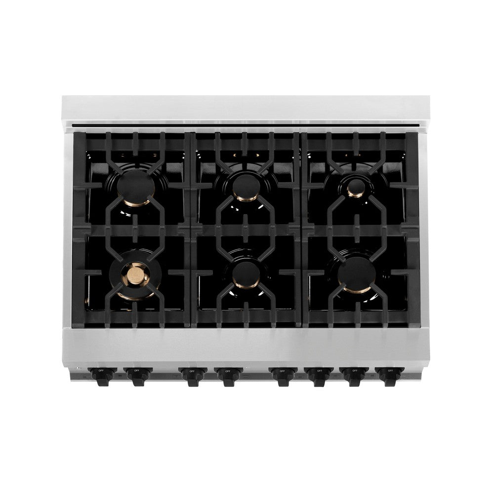 ZLINE Autograph Edition 36-inch Stainless Steel Dual Fuel Range with White Matte Door, Range Hood & Dishwasher - Matte Black Accents (3AKP RAWMRHDWM36 MB) | Premium Kitchen Package for Modern Home Cooking & Entertaining
