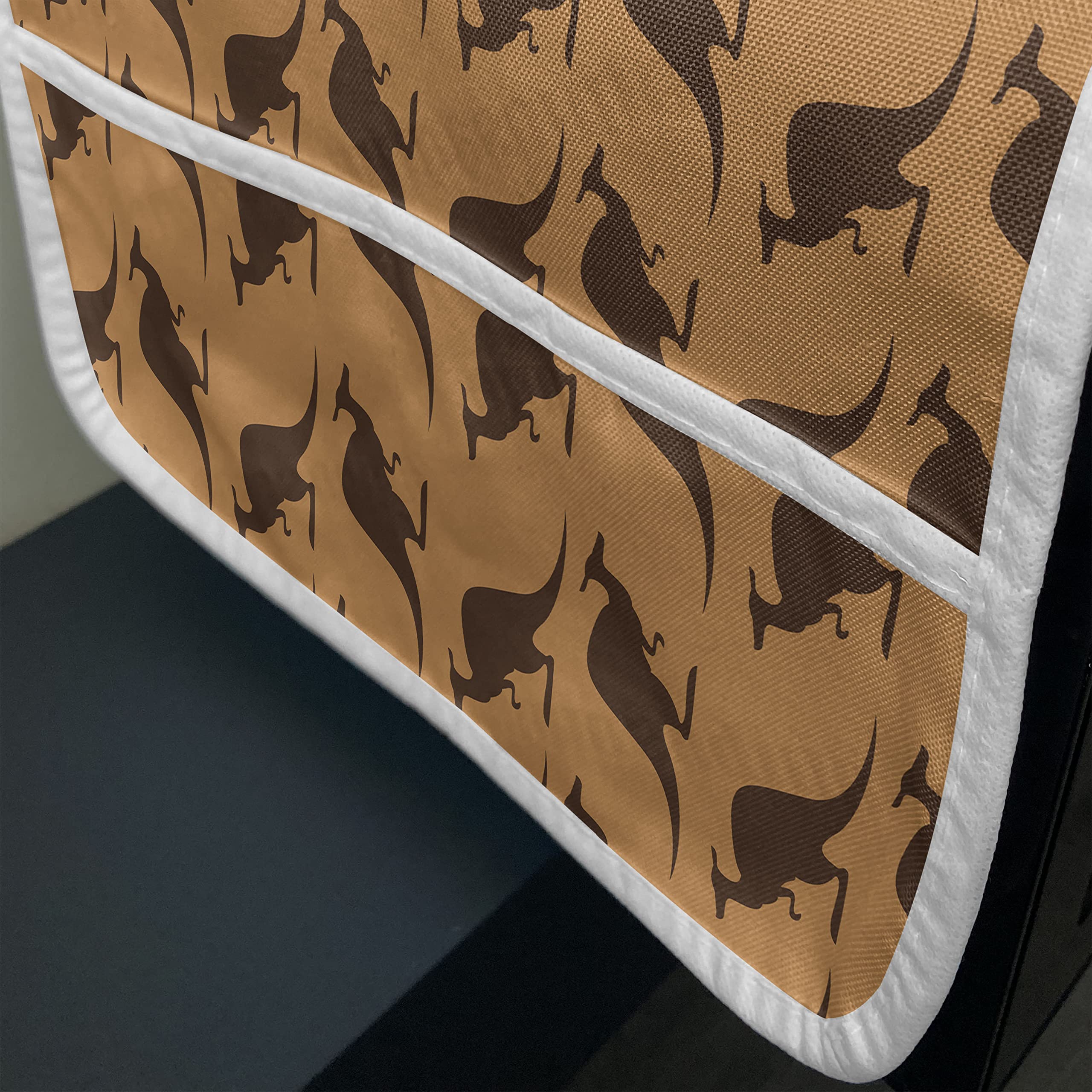 Ambesonne Kangaroo Microwave Cover - Water Resistant Kitchen Organizer with Pockets, 36