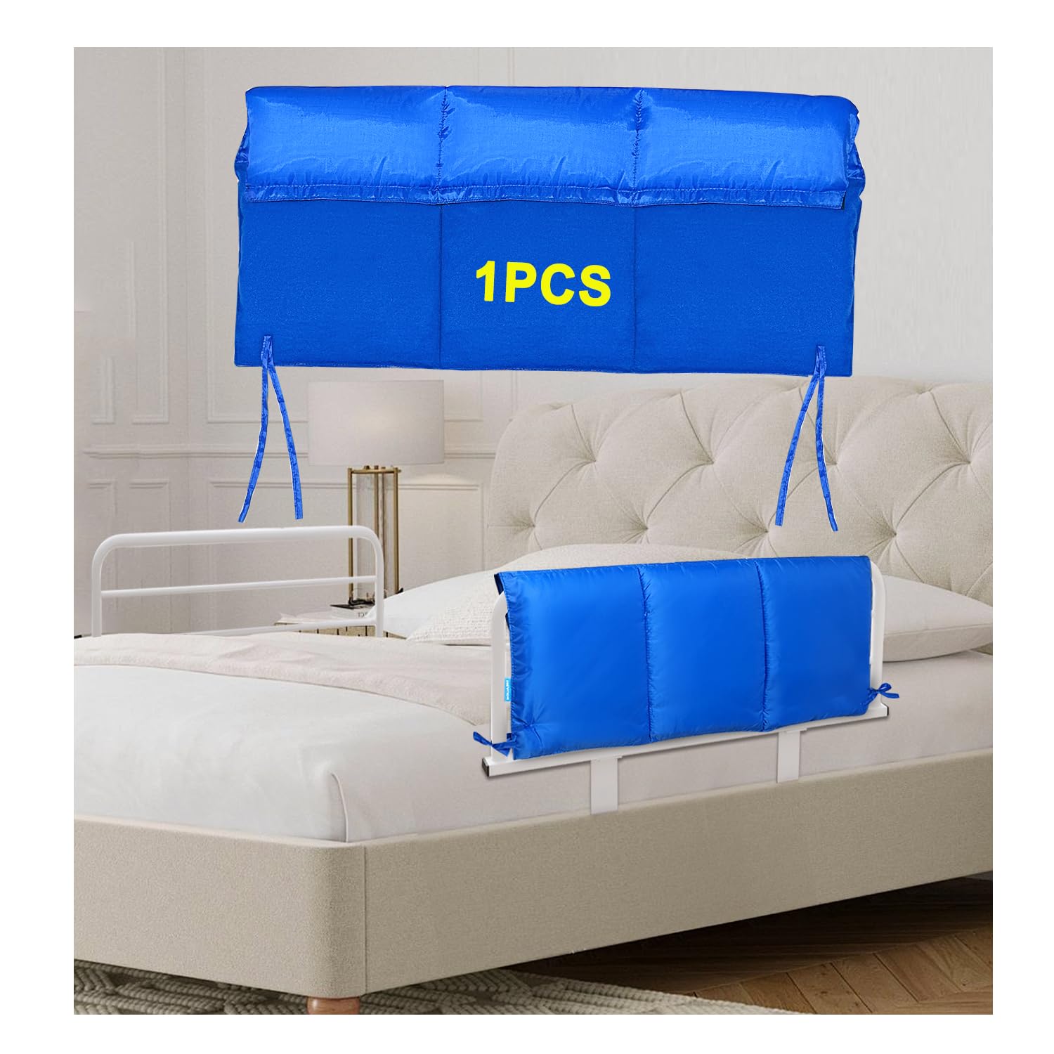 Hospital Bed Rail Cushion Pads - Soft Foam Bumper Protector for Elderly & Adults - Safety Guard Rail Cover for Fall Prevention - Ideal for Home Care, Nursing Homes & Medical Facilities - 1PC