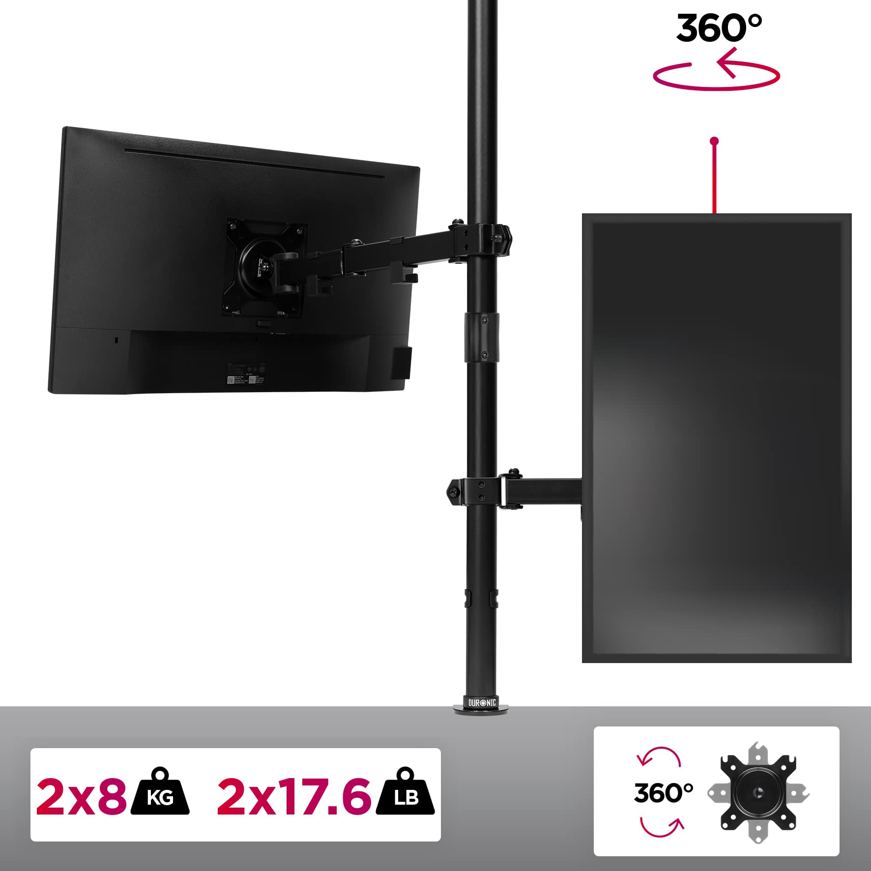 Dual Monitor Stand for 13-27