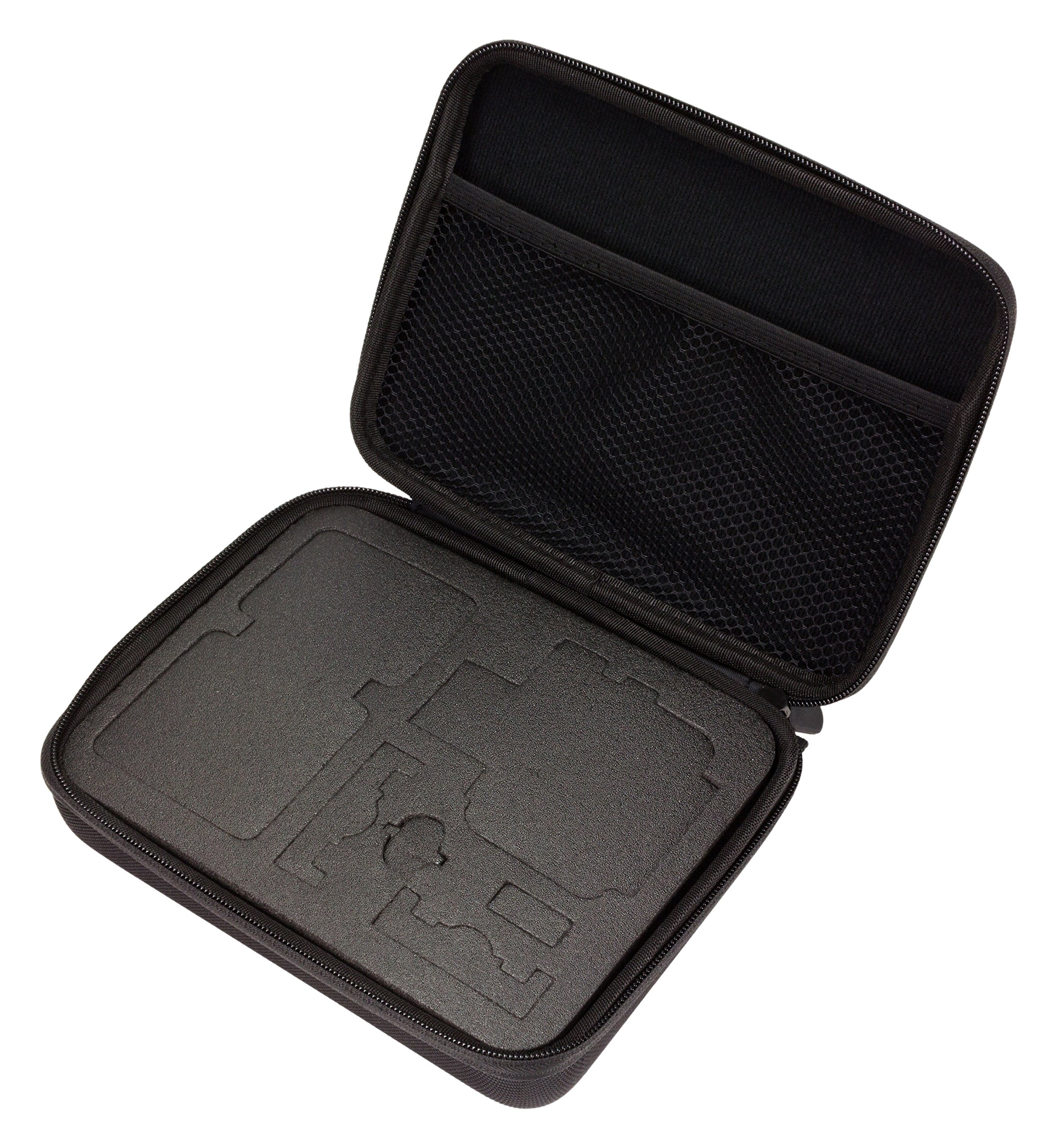 KVACTIONCASM Medium Hard Zipped Travel Case for Tour M Action Camera - Durable Black Protective Cover for Travel, Hiking & Outdoor Adventures