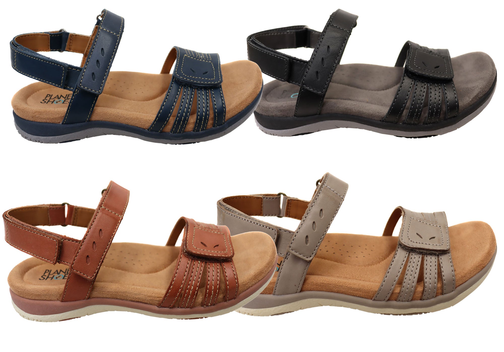 Planet Shoes Debbie Women's Leather Comfortable Sandals - Stylish & Supportive Summer Walking Shoes for Beach, Travel & Casual Outings