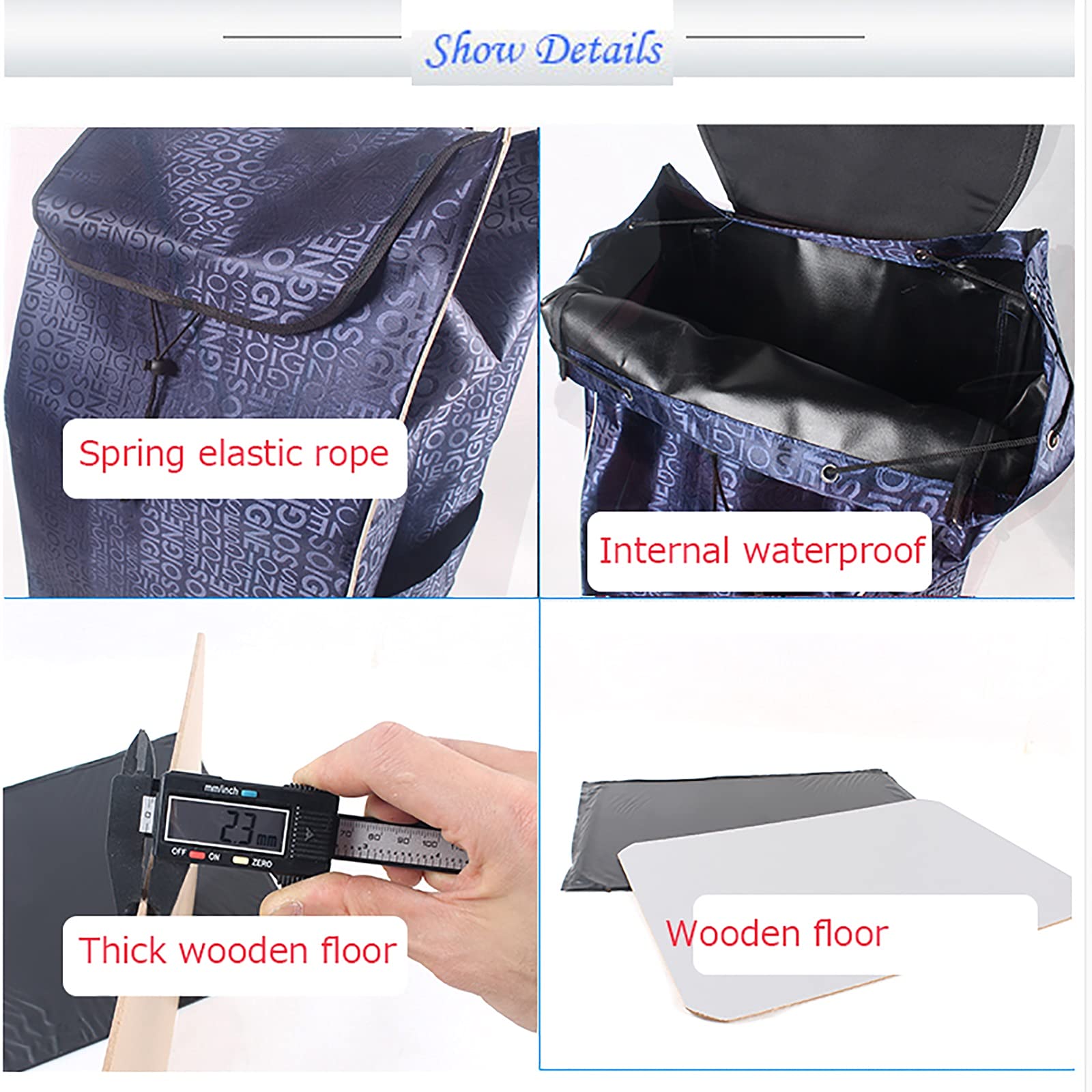 Waterproof 72L Oxford Cloth Shopping Cart Replacement Bag - Durable Trolley Storage Organizer for Groceries, Camping & Outdoor Activities