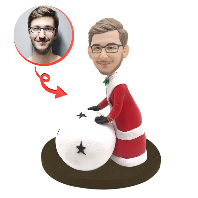 Custom Christmas Snowball Bobblehead - Personalized Holiday Gift for Christmas Decorations & Party Favors