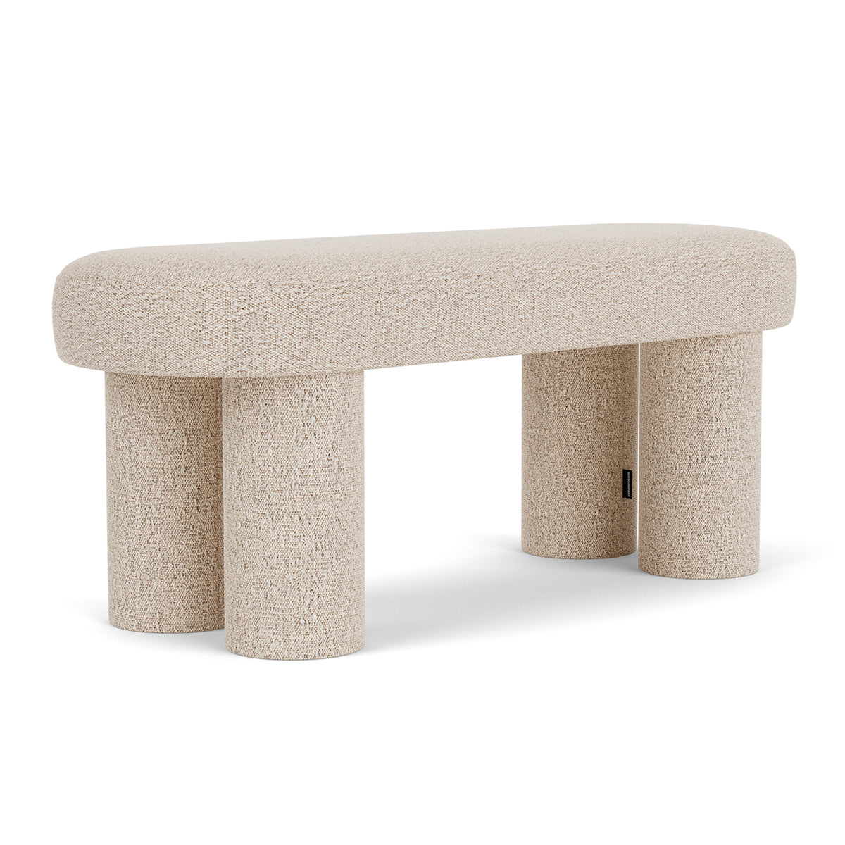 Charlie Boucle Bench - Modern Upholstered Accent Bench for Living Room, Bedroom & Entryway - Soft Chenille Fabric with Wooden Legs - Stylish Seating & Decor for Home
