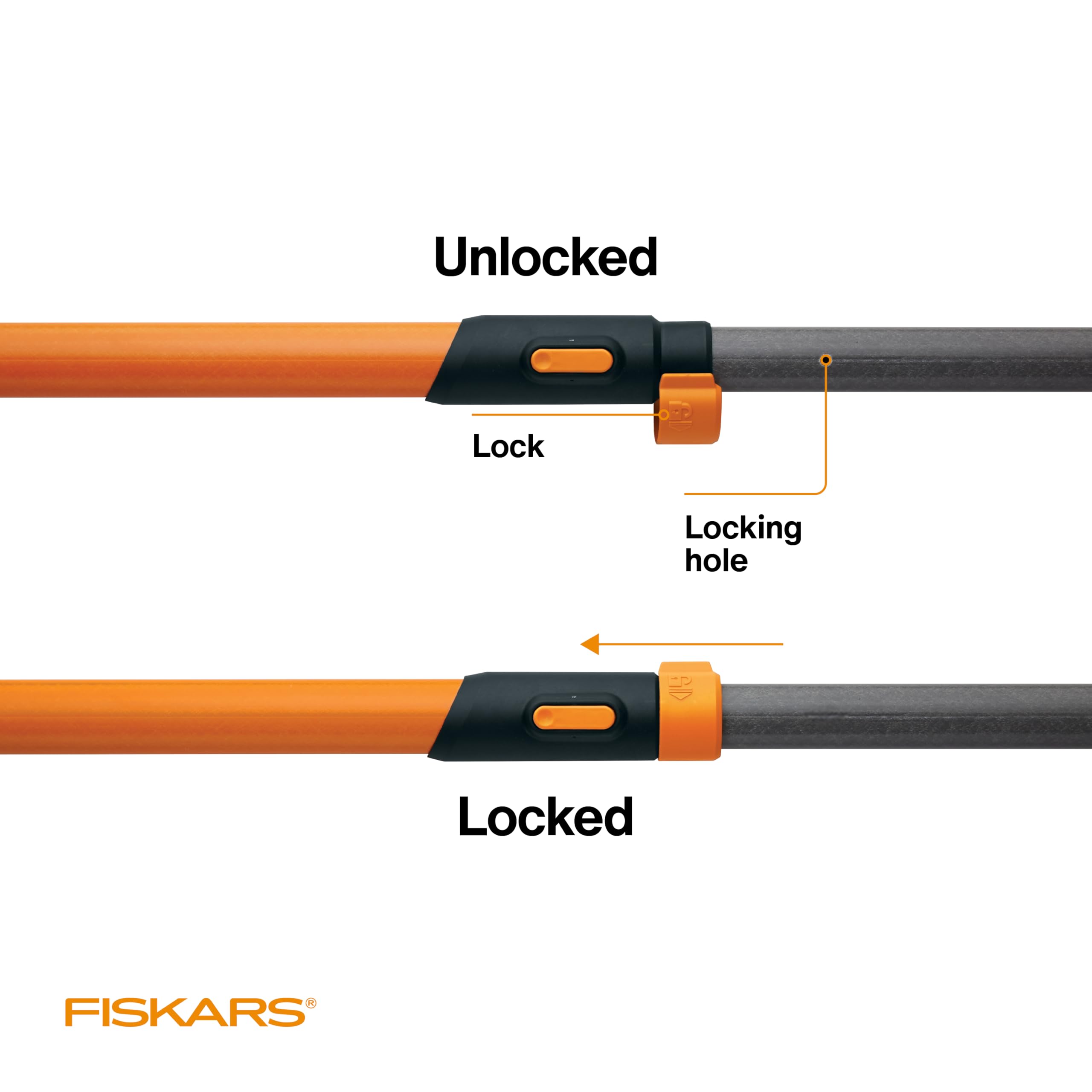 Fiskars 7ft-14ft Extendable Pole Saw & Tree Pruner - Power-Lever Technology for Easy Cutting - Heavy Duty Garden Tool for Tree Trimming & Pruning (Black/Orange) - Perfect for Lawn Care, Landscaping & Outdoor Maintenance