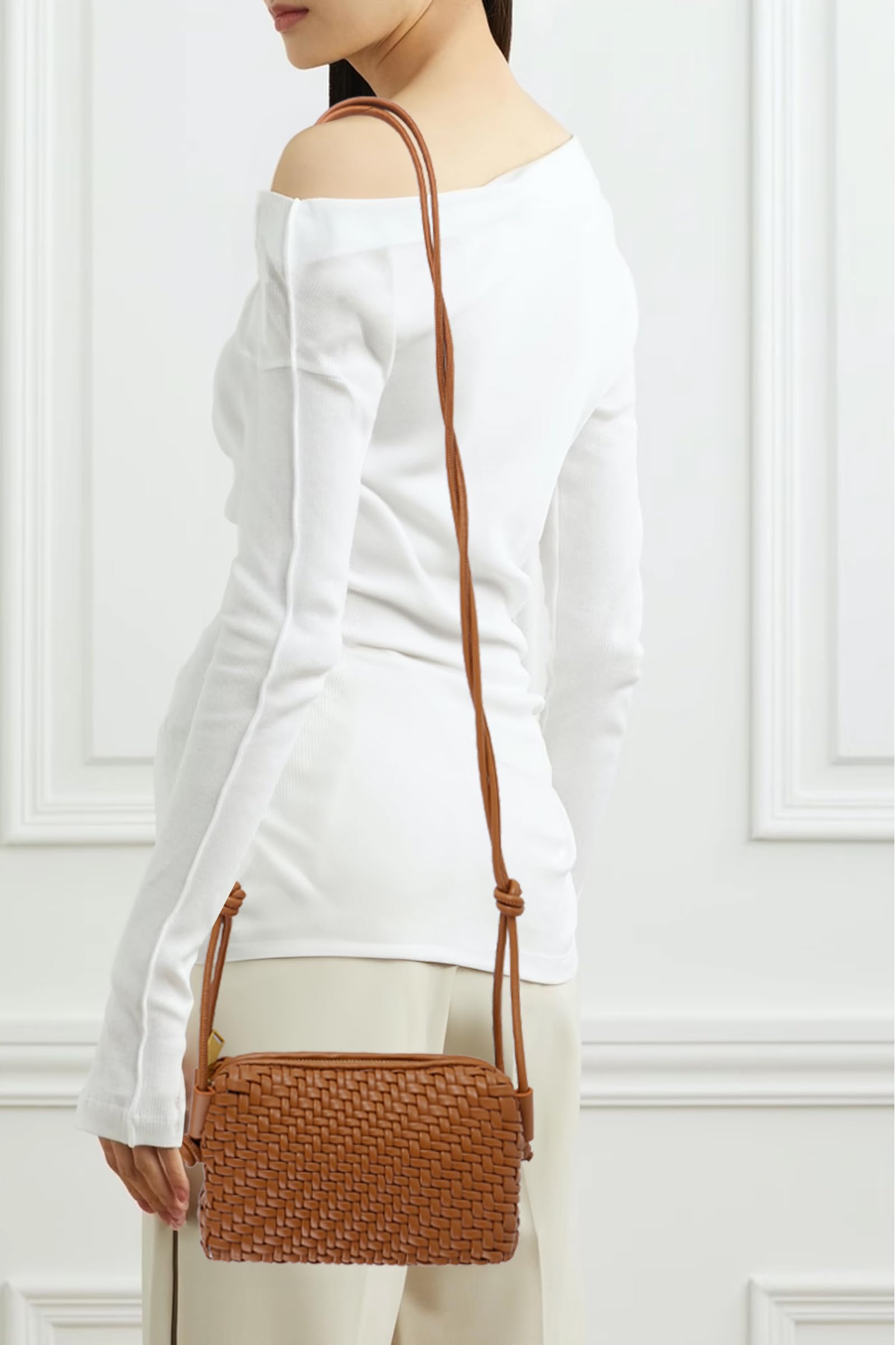 Trendy Vegan Leather Crossbody Bag for Women - Woven Small Shoulder Purse with Adjustable Strap | Perfect for Daily Use, Travel, Shopping & Casual Outings
