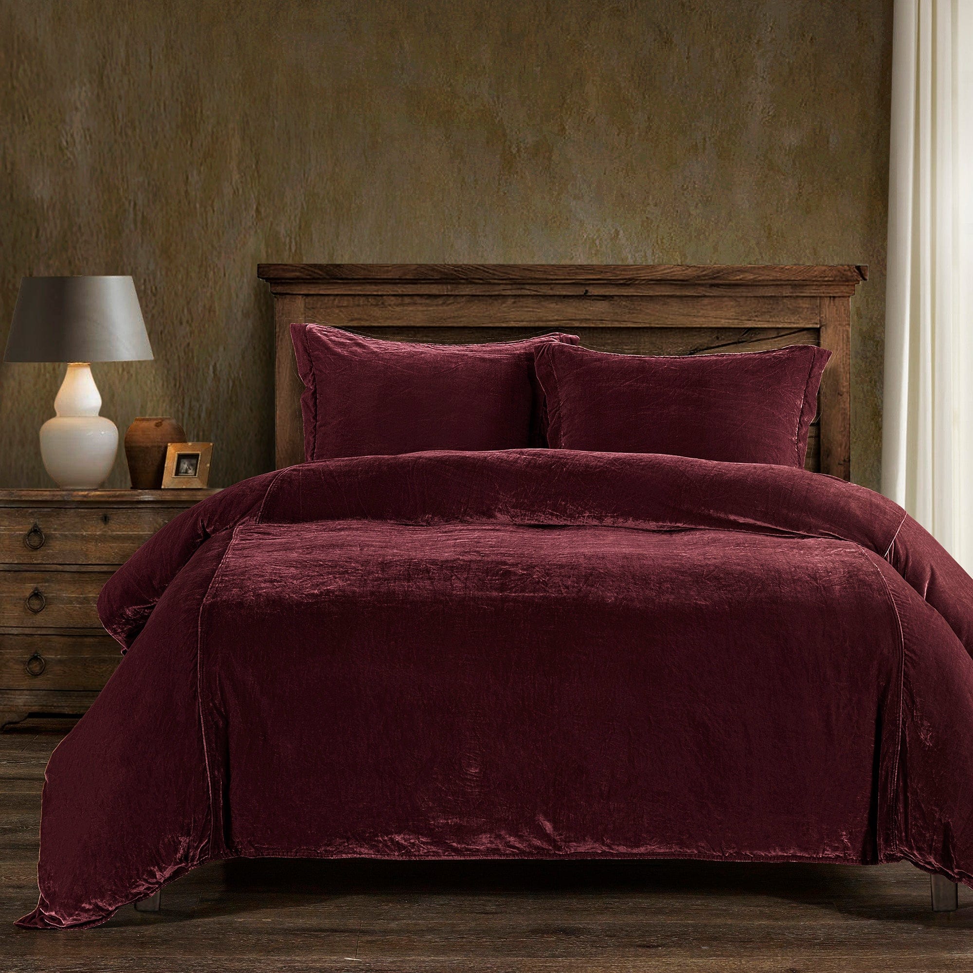 Luxury Stella Faux Silk Velvet Duvet Cover Set - Queen Size Bedding with Pillowcases - Soft & Breathable for All Seasons - Perfect for Master Bedroom, Guest Room & Hotel Decor
