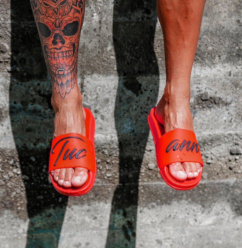 Signature Slides Red - Comfortable & Stylish Women's Slide Sandals for Summer, Beach, Pool & Casual Wear | Lightweight & Breathable Design