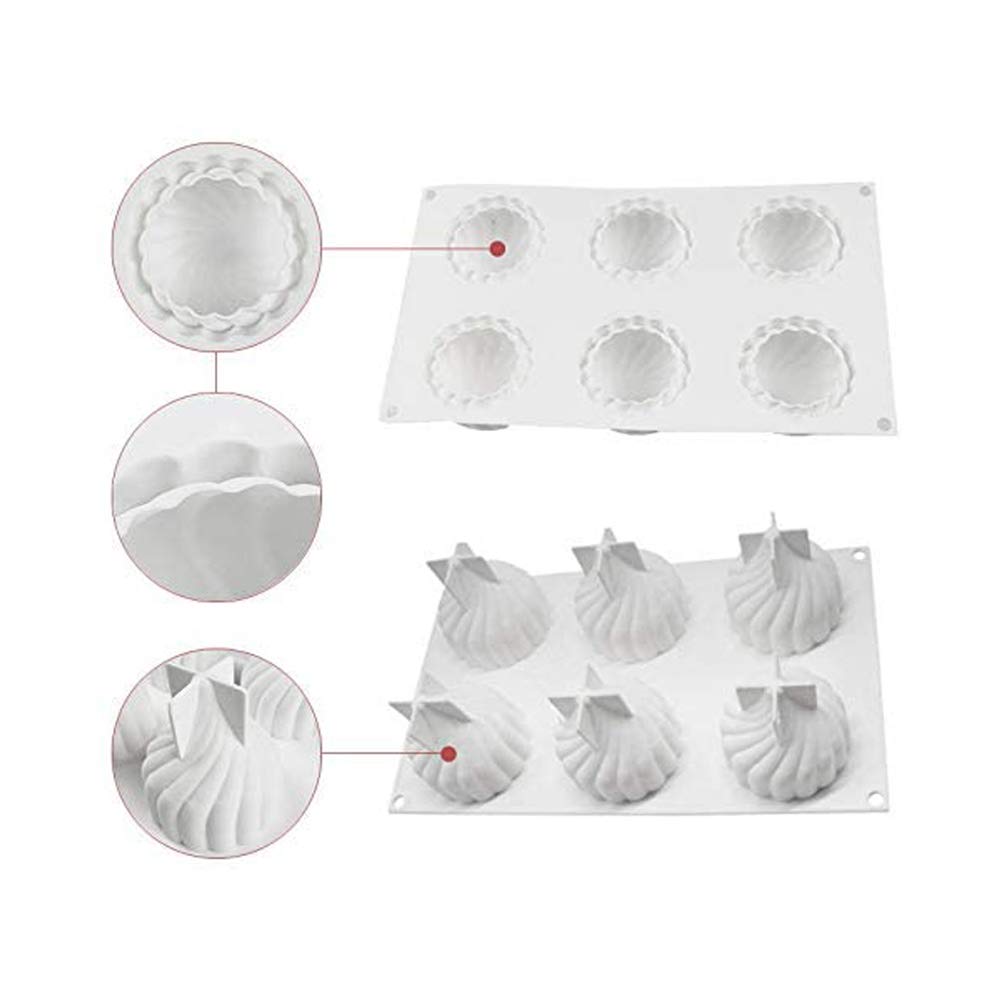 3D Silicone Baking Molds for Mousse Cake, Pastry, Truffle, Pudding, Jelly & Cheesecake - Onion Shape 6-Cavity Dessert Molds | Perfect for Home Baking, Party Treats & Professional Pastry Making