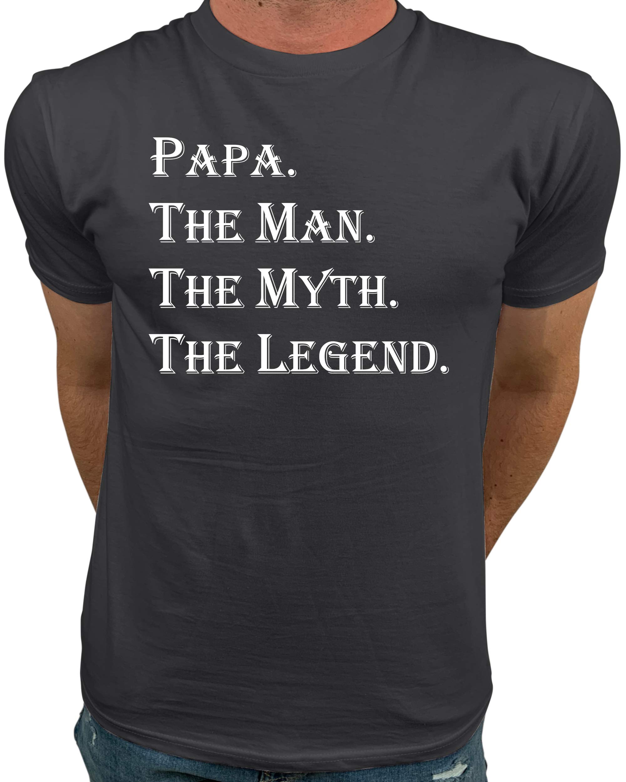 Papa The Man The Myth The Legend T-Shirt | Funny Dad Graphic Tee | Trendy Cotton Crewneck Shirt for Men | Perfect Father's Day Gift & Casual Wear
