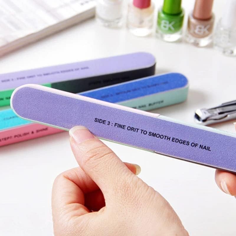 ZAUKY 7-Sided Nail File - Professional Sanding & Polishing Tool for Nail Art, Manicure & Pedicure (Multi-Color, Pack of 2) | Perfect for Salon, Home Use & DIY Nail Designs
