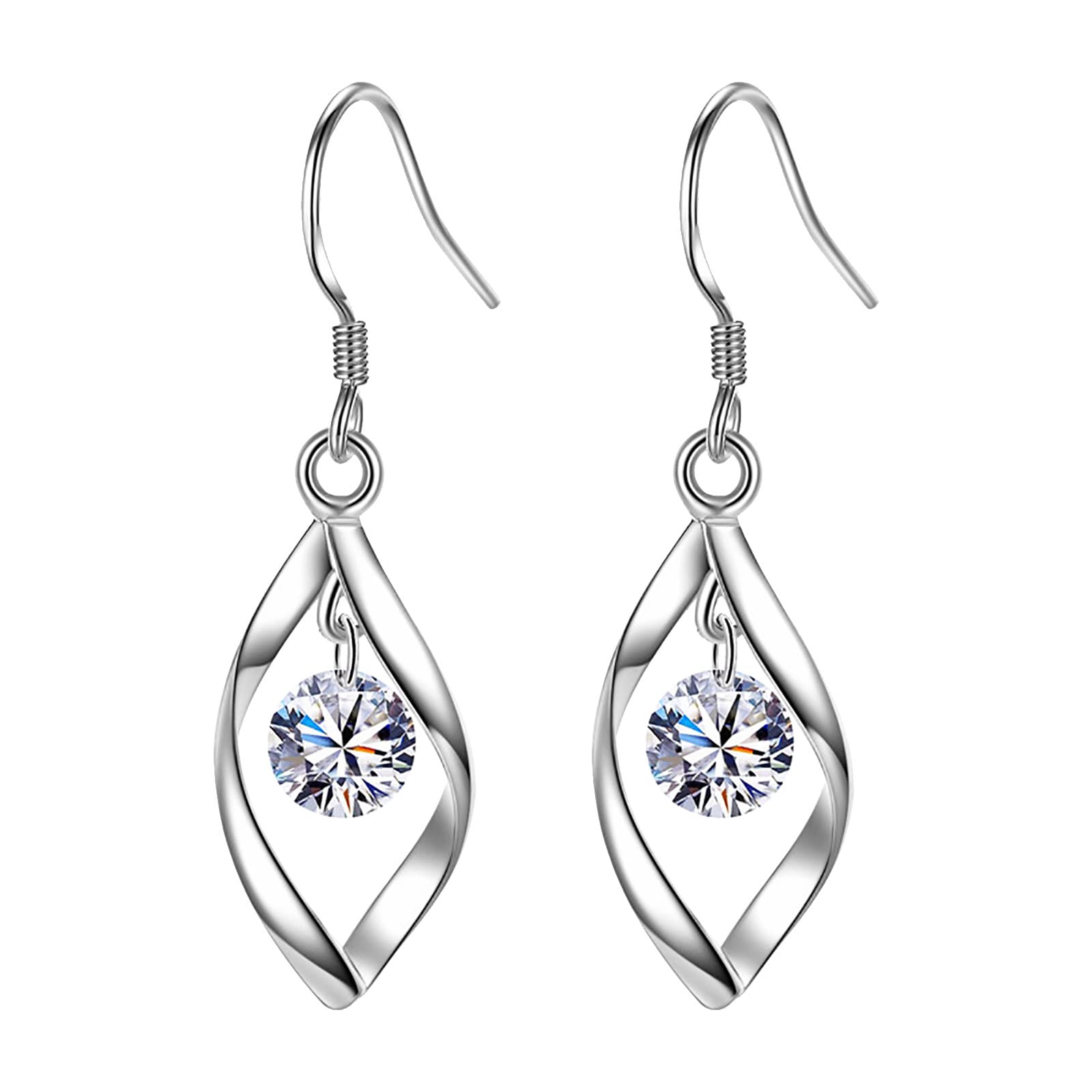 925 Sterling Silver Pearl & Diamond Drop Earrings for Women - Hypoallergenic Dangle Bridal Jewelry | Elegant Wedding, Party & Evening Wear Accessories