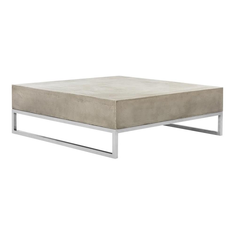 SAFAVIEH Dark Grey Concrete Coffee Table - Outdoor & Indoor Use