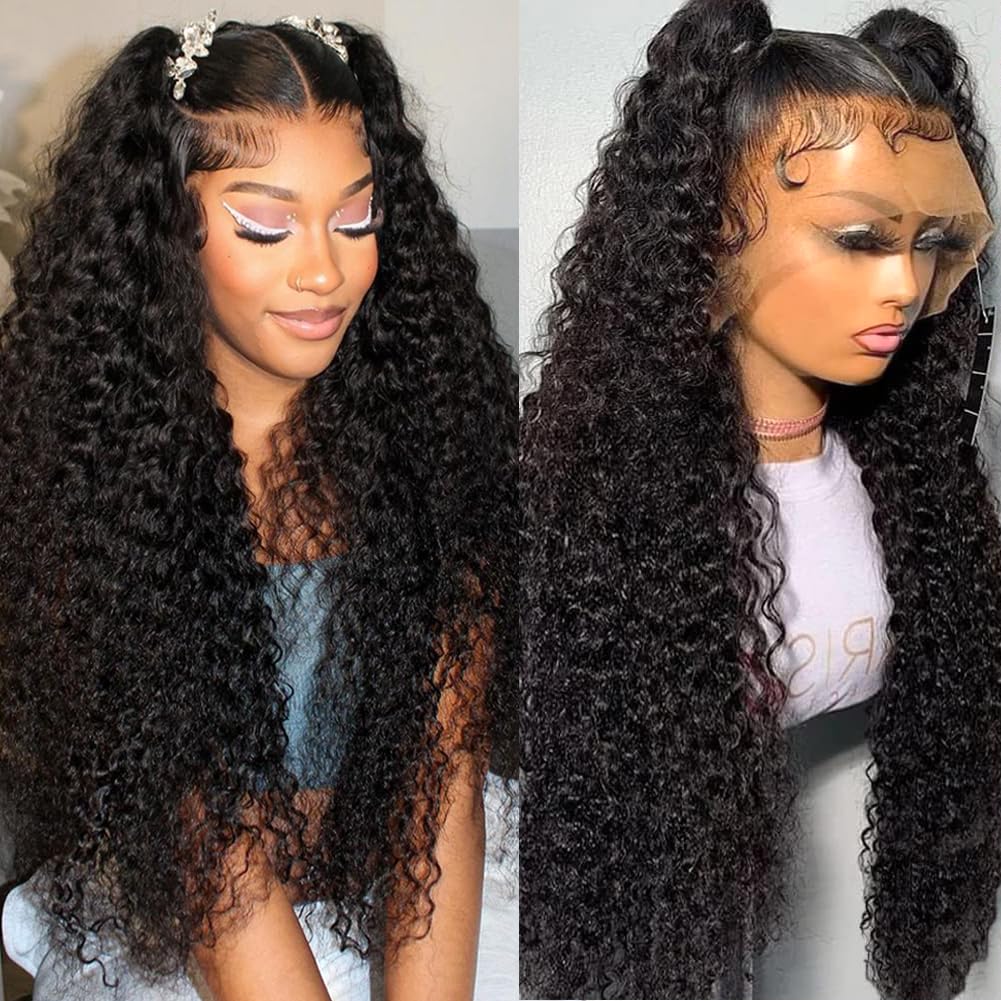 30 Inch Water Wave Lace Front Wigs Human Hair - Pre Plucked with Baby Hair, 13x6 Lace Frontal, 180% Density Curly Wigs for Women - Perfect for Daily Wear, Cosplay, and Special Occasions