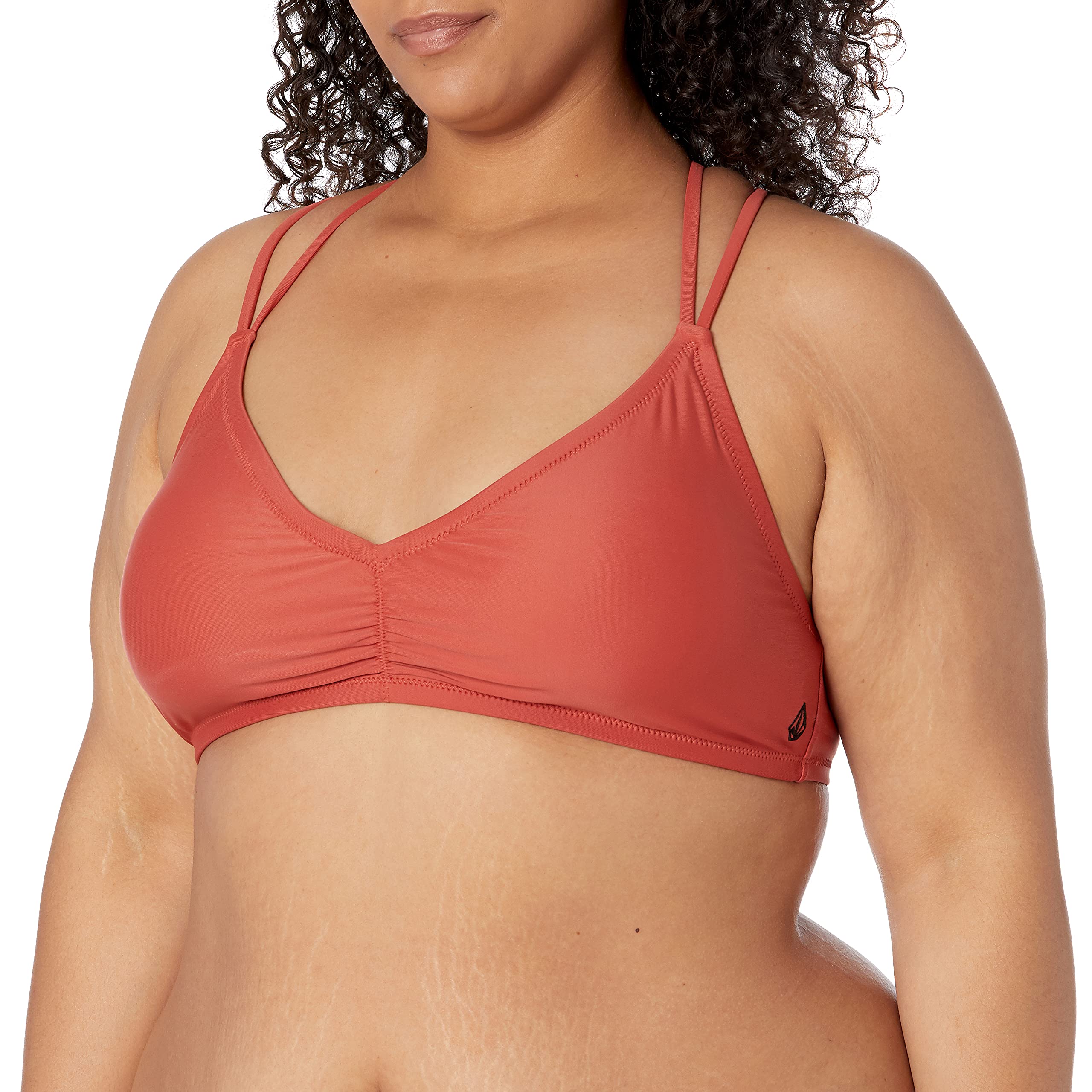 Volcom Women's Simply Solid V Neck Bikini Top - Swimwear for Beach, Pool & Summer Vacation | Comfortable & Stylish Bikini Top for Women