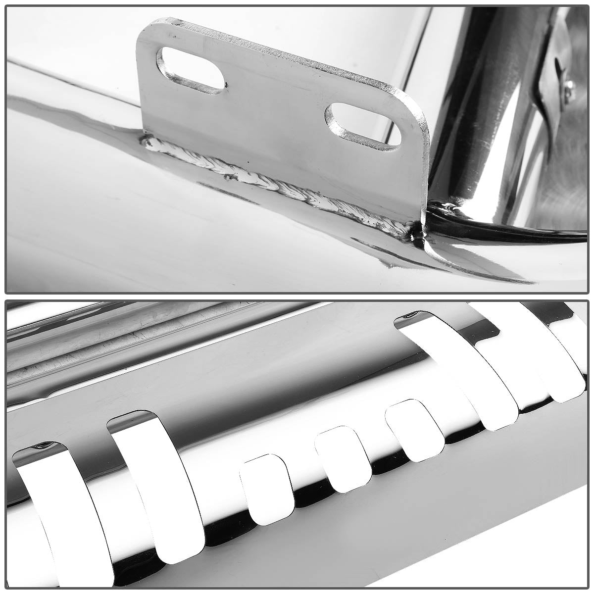 2007-2013 Chevy Silverado & GMC Sierra 1500 Stainless Steel Bull Bar with Skid Plate - Heavy Duty Front Bumper Guard for Off-Road Protection & Truck Accessories