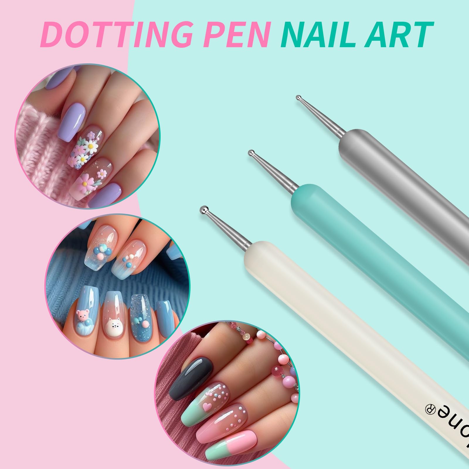 Artdone Double-Ended Nail Dotting Tools Kit - Professional Nail Art Brushes for Gel Polish, Liner & Detail Design - Perfect for DIY Nail Drawing, Painting & Creative Nail Art at Home or Salon