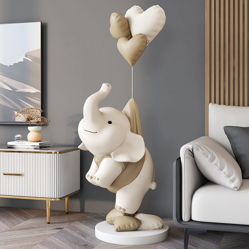 Adorable Elephant Statue - Handcrafted Home Decor Gift for Living Room, Nursery & Office | Feng Shui Elephant Figurine for Good Luck & Positive Energy