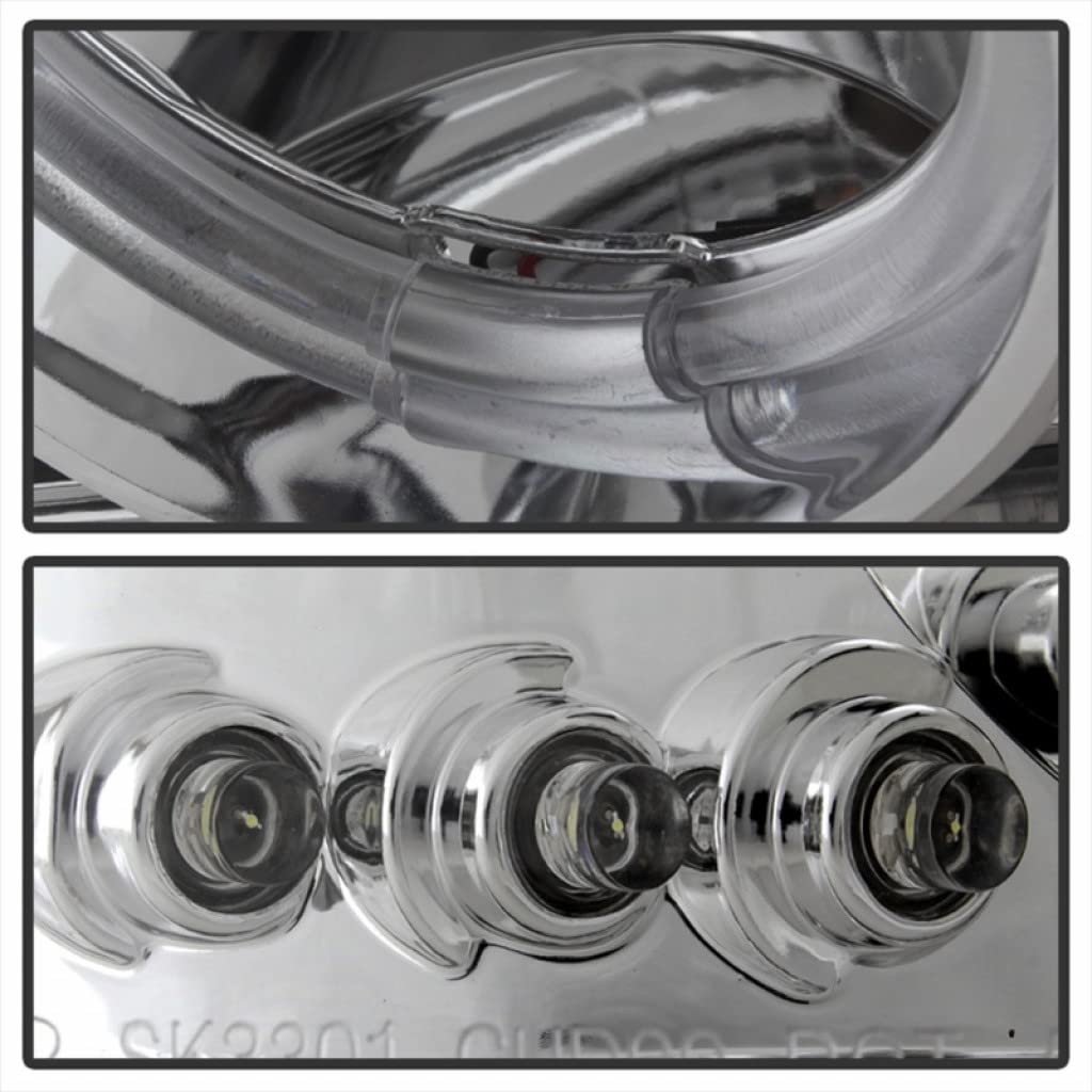 2007 GMC Sierra 1500/3500 Classic LED Projector Headlights Pair - Chrome Housing, High Performance Lighting | Perfect for Night Driving & Off-Road Adventures | Spyder Auto Part #5009364