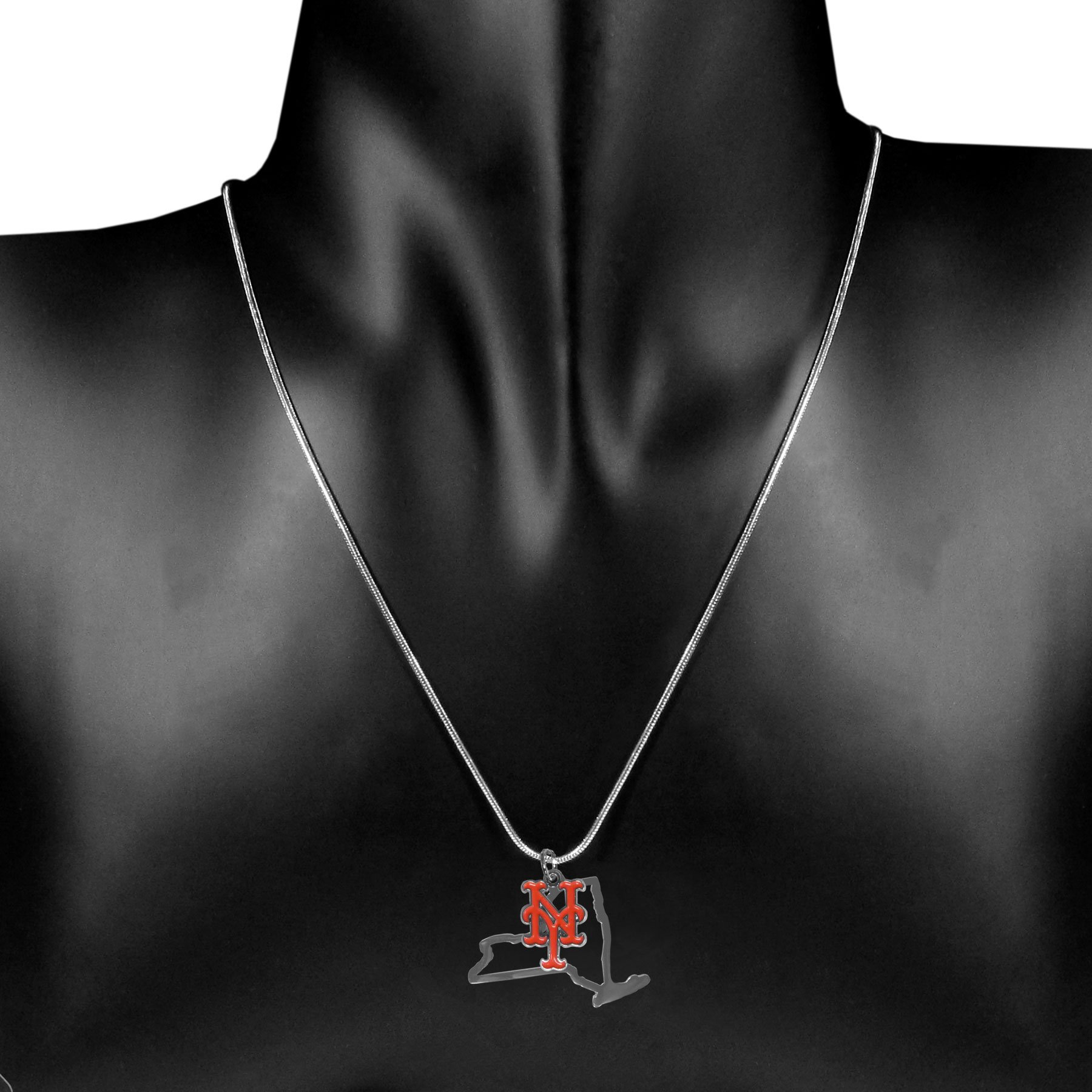 Stylish MLB Women's Necklace Chain with State Shape Charm - Perfect for Baseball Fans, Gifts & Everyday Fashion