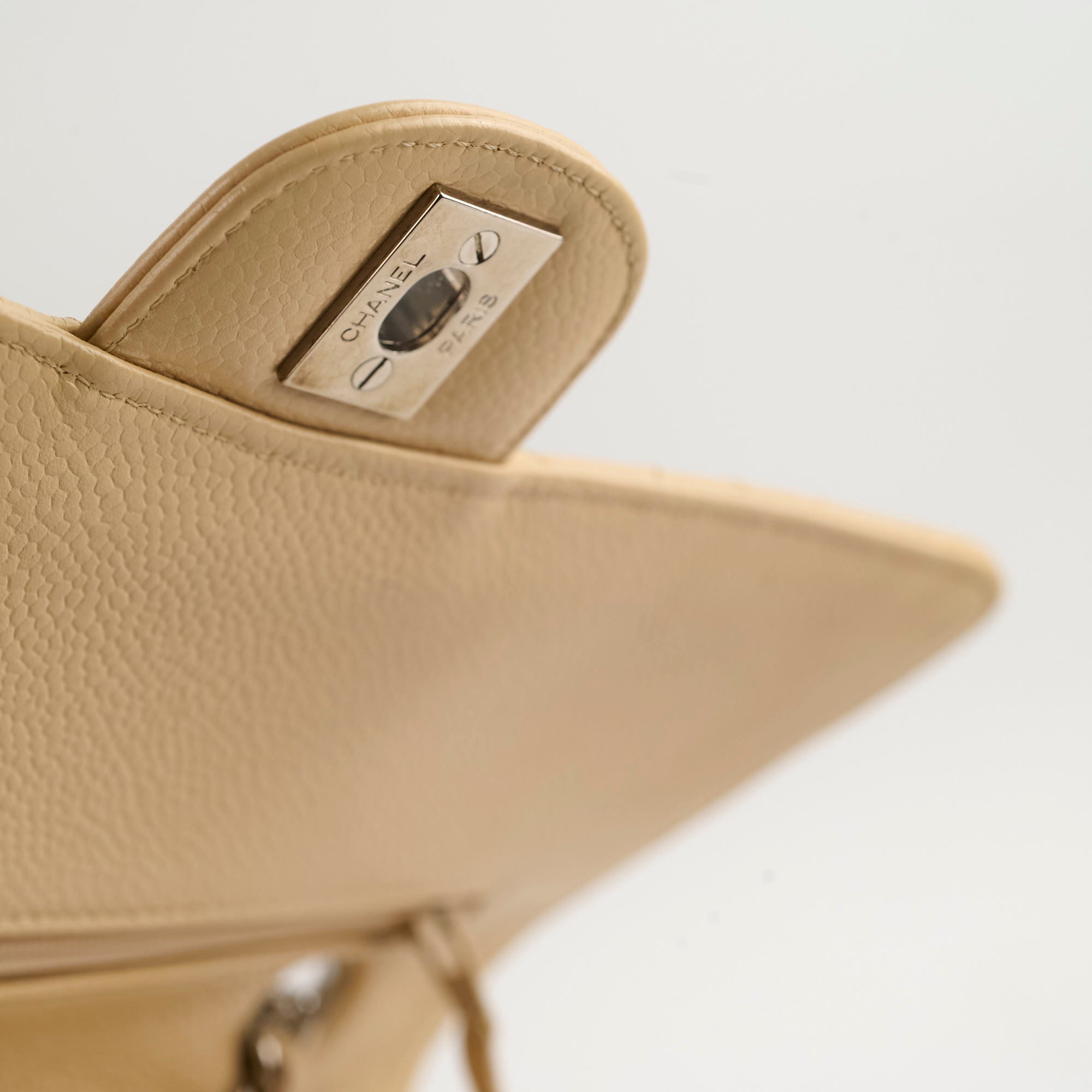 Chanel Medium/Large Caviar Double Classic Flap Bag in Beige - Luxury Handbag for Women, Perfect for Work, Parties & Everyday Use