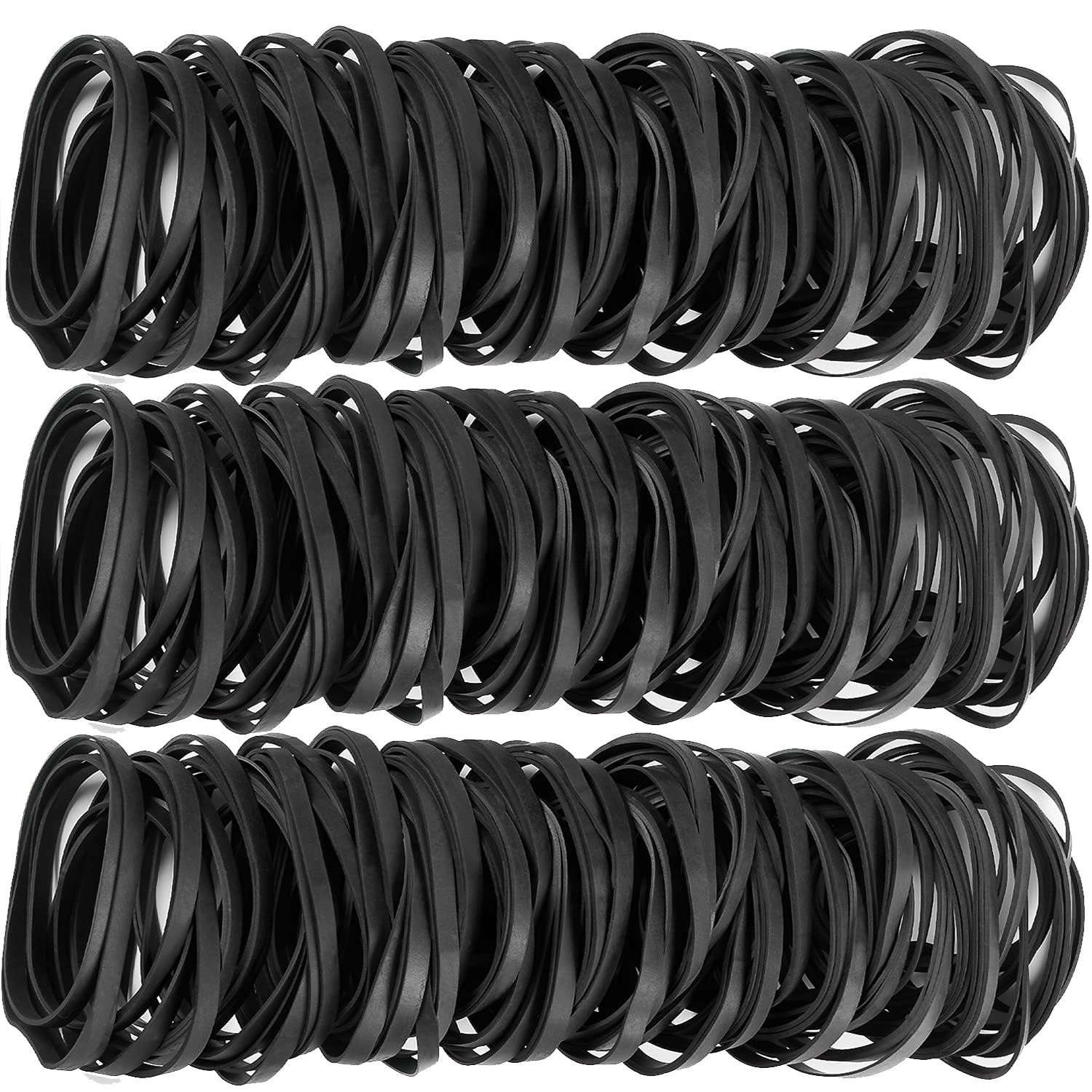 AMUU #64 Black Rubber Bands - 110 Pcs (0.5 lb) Heavy Duty Elastic Bands for Office, Home & Money Organization | Tactical Stretch Bands for Bundling, Securing & DIY Projects