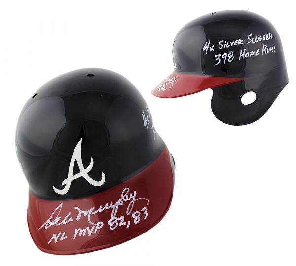 Dale Murphy Autographed Atlanta Braves Rawlings Authentic MLB Batting Helmet with Career Stats - Limited Edition 333/COA - Perfect for Baseball Memorabilia Collectors & Braves Fans Display