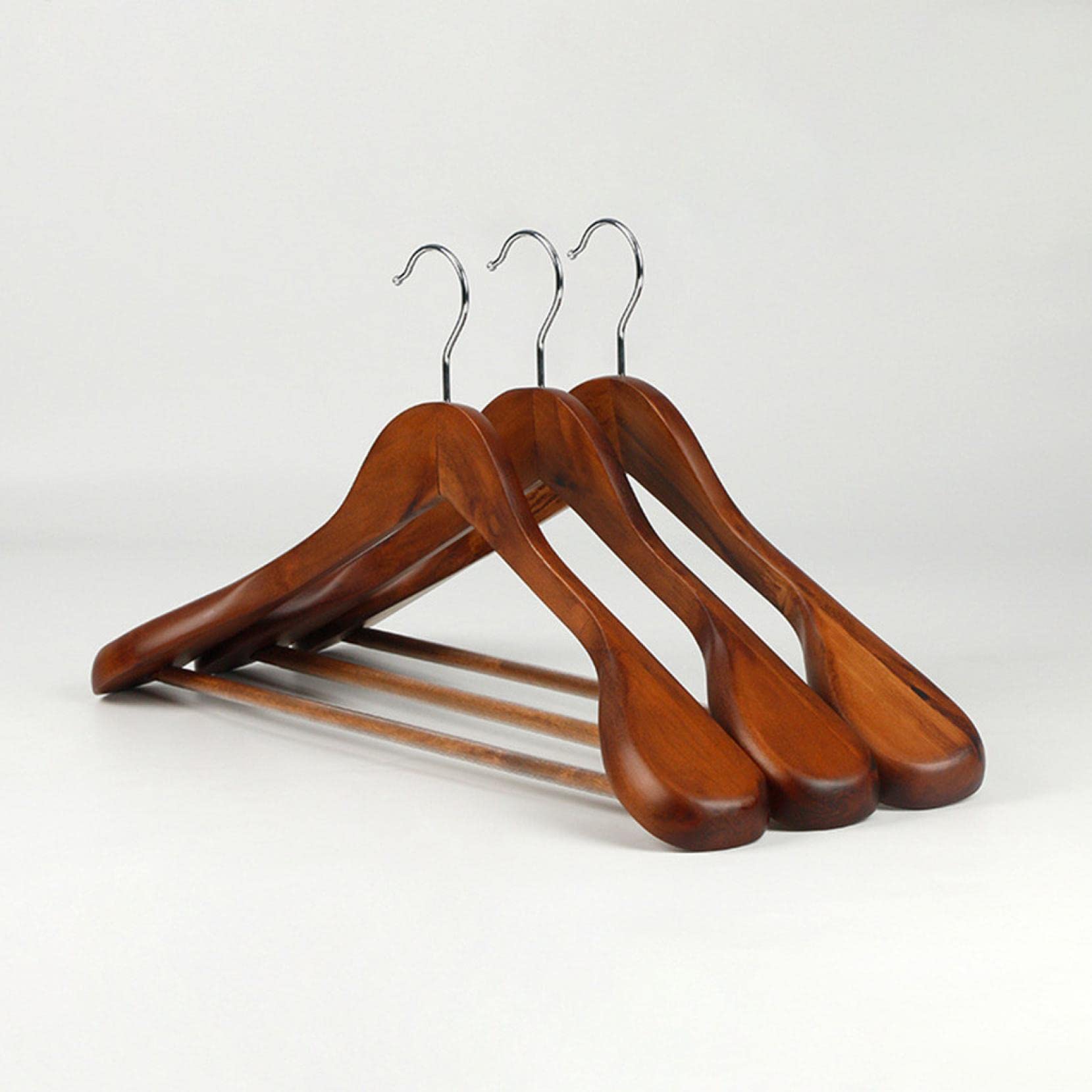 Premium Solid Wood Suit Hangers - Yu2d Wide Shoulder Wooden Coat Hangers for Heavy Jackets & Dresses (Set of 10) - Perfect for Closet Organization, Wardrobe Storage & Luxury Garment Care