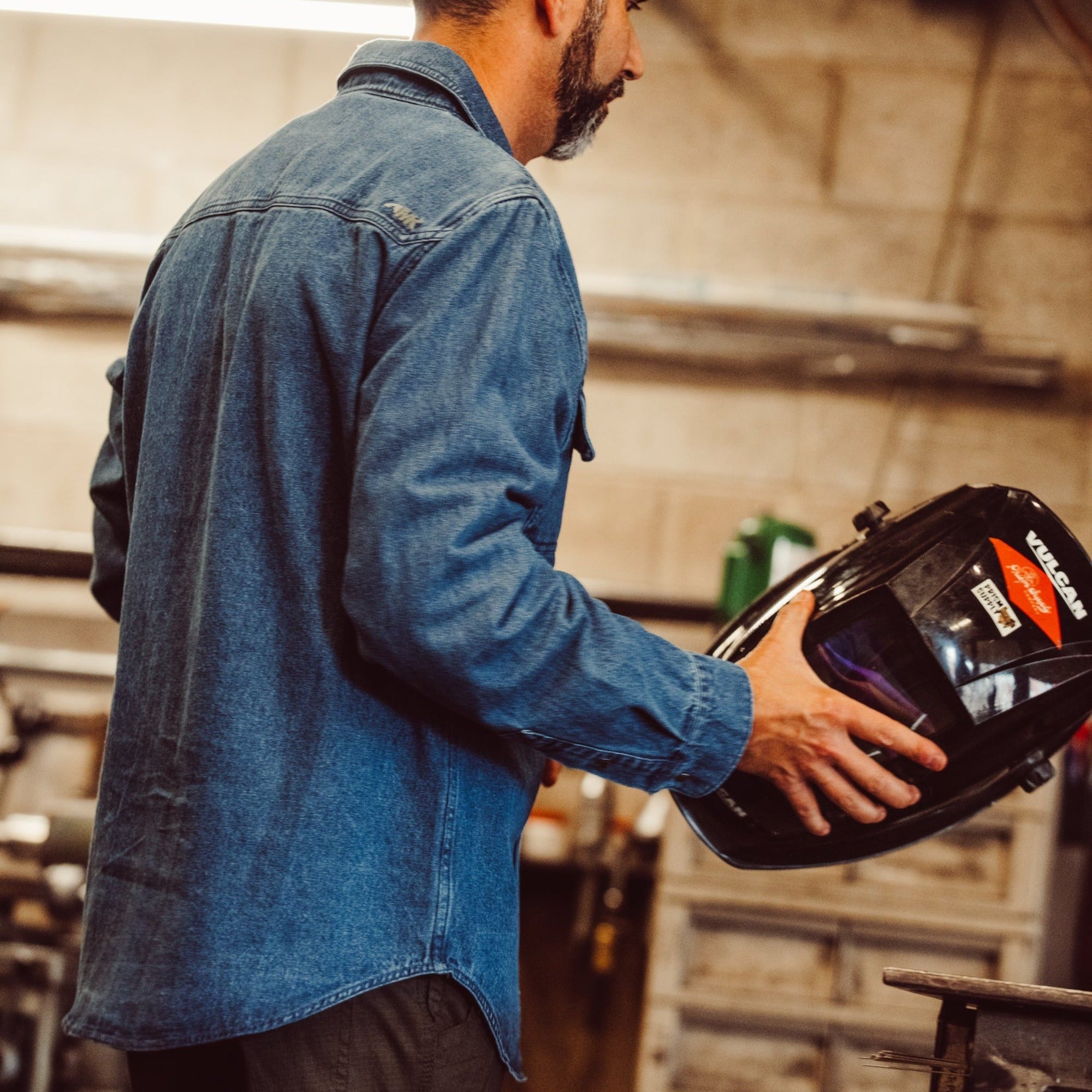 Austin Denim Shirt for Men - Classic Blue Denim Button Down Shirt with Long Sleeves | Perfect for Casual Wear, Outdoor Adventures & Layering