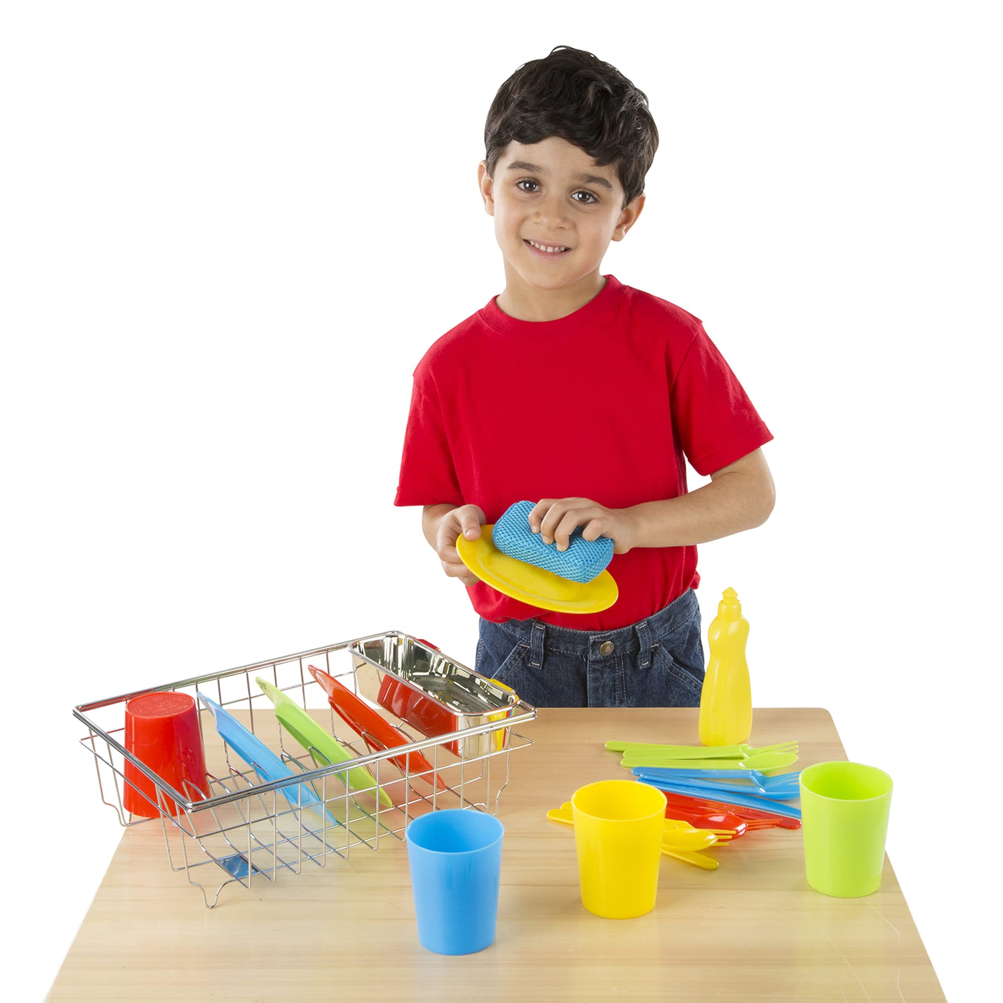 Melissa & Doug Let's Play House! Pretend Play Kitchen Set - 24-Piece Pots, Pans & Dish Set for Kids - Perfect for Role Play, Learning & Imaginative Play