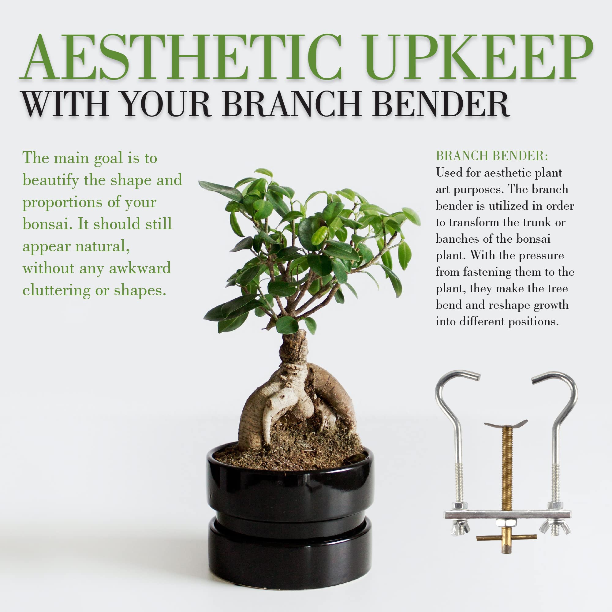 BambooMN 3 Inch Branch Bender Tool - Heavy Duty Plant Training Wire for Bonsai, Gardening, and Landscaping - Perfect for Shaping Trees, Shrubs, and Vine Plants