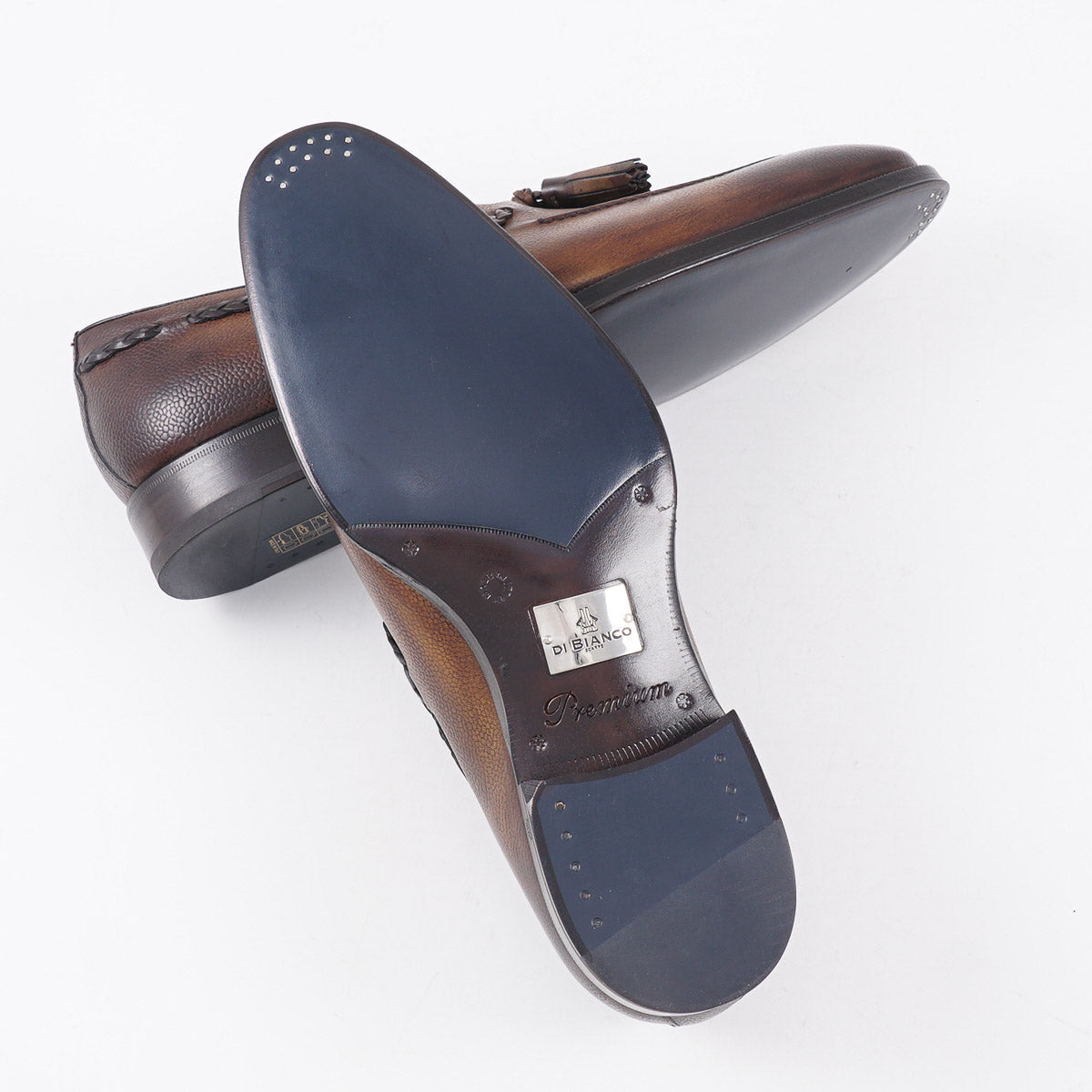 Di Bianco 'Varesse' Pebble Grain Leather Loafers - Premium Italian Handmade Men's Dress Shoes for Business, Office & Formal Occasions