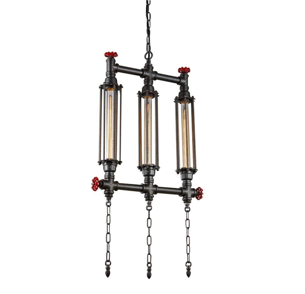 KUXY Industrial Pipe Pendant Light - Vintage Edison Bulb Hanging Lamp with E27 Socket for Living Room, Bar, Cafe & Restaurant Decor - Retro Ceiling Lighting Fixture for Home & Commercial Spaces