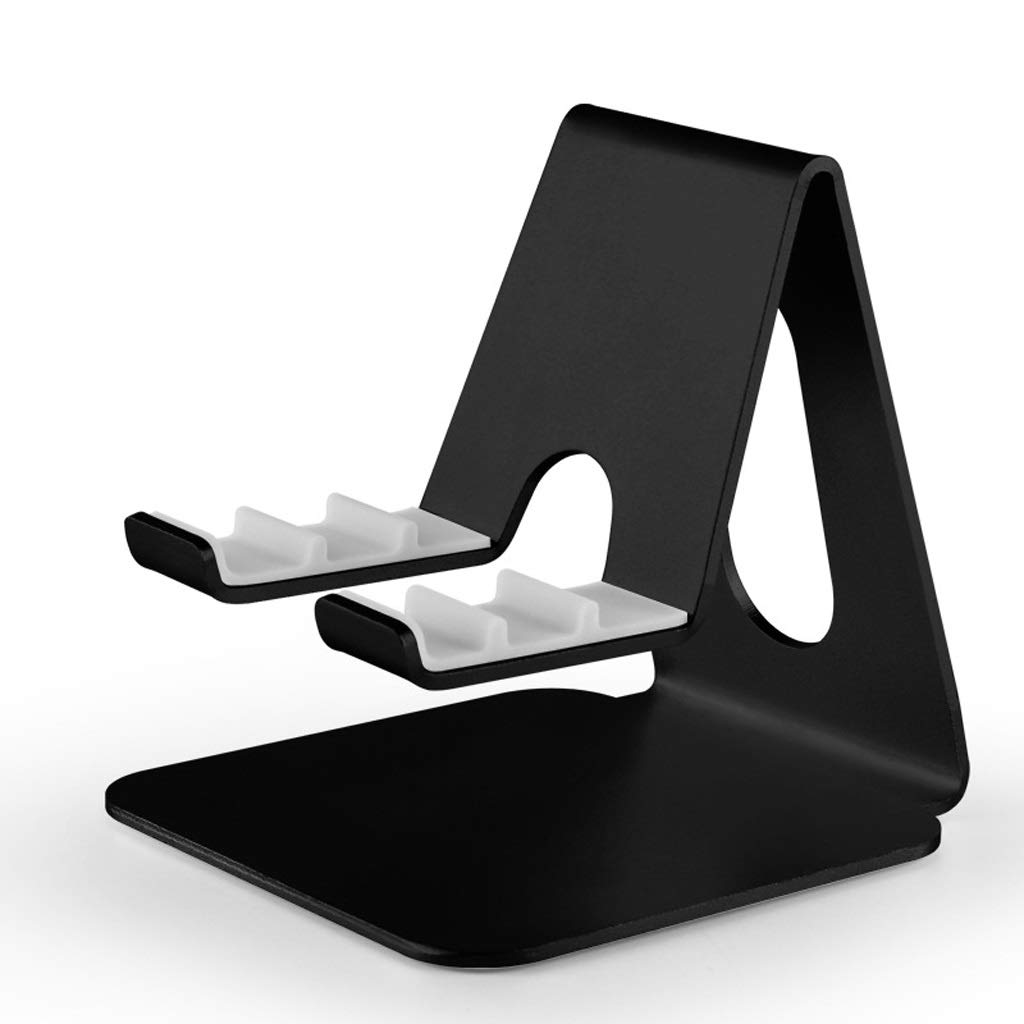 Premium TWDYC Phone Stand Holder - Adjustable & Portable Smartphone & Tablet Desk Stand - Universal Mobile Device Holder for iPhone, Samsung, iPad (Black) - Perfect for Home Office, Car, Bedside & Travel Use