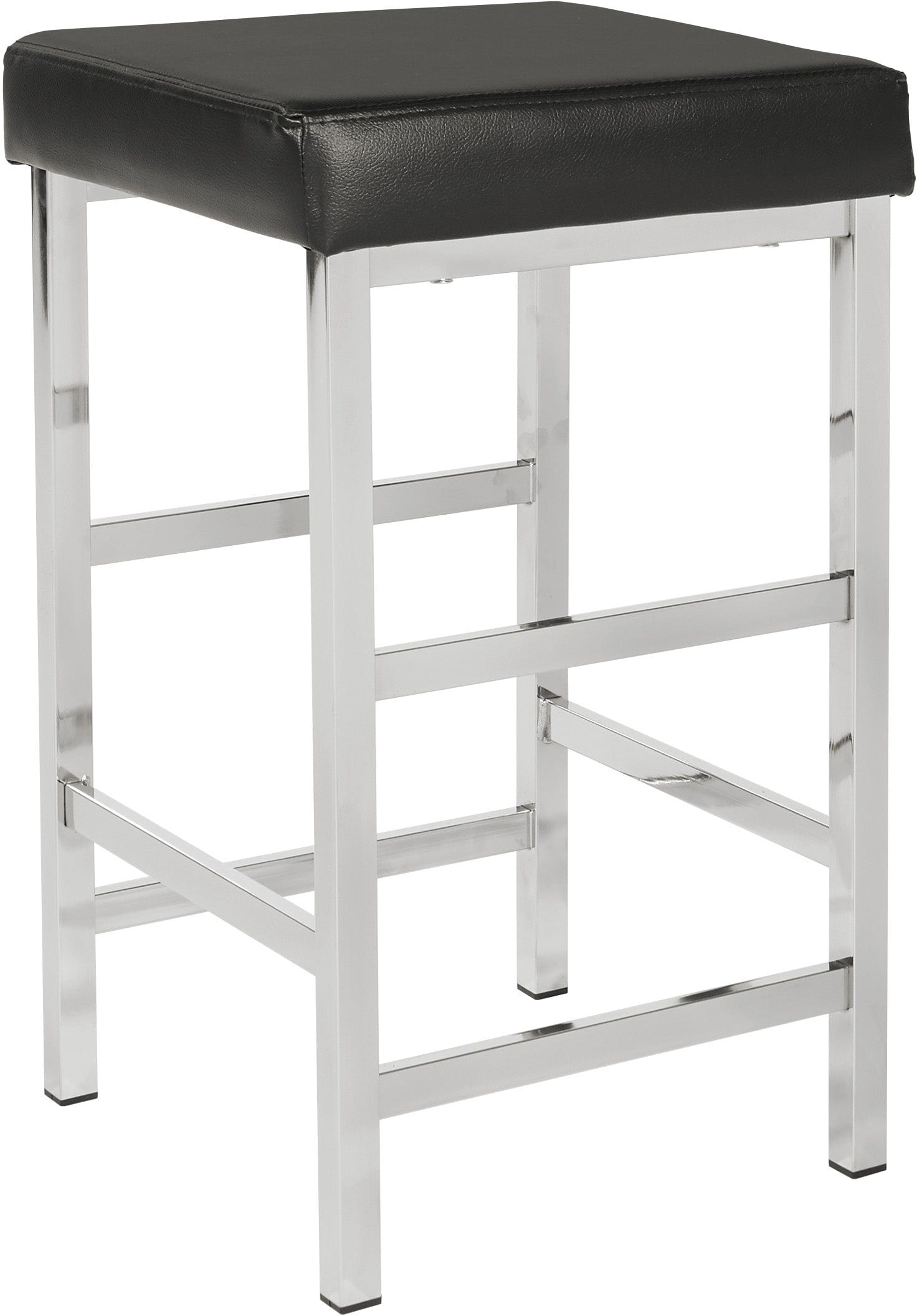 Office Star Polished Chrome Backless Bar Stool - 24