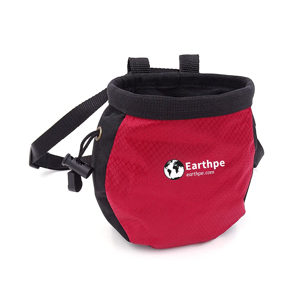 No-Leak Rock Climbing Chalk Bag with Zippered Pocket & Adjustable Belt - Lightweight Chalk Holder for Bouldering, Gym Training, Hunting & Outdoor Sports
