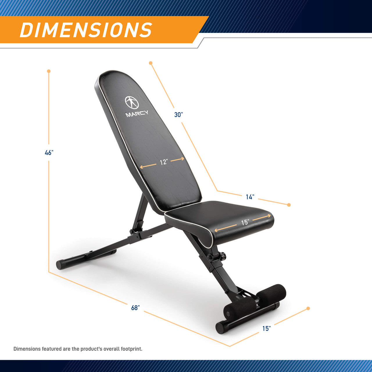 Marcy SB-7485 Utility Bench - Adjustable Weight Bench for Home Gym, Strength Training & Full-Body Workouts - Perfect for Dumbbell Exercises, Sit-Ups & Fitness Training