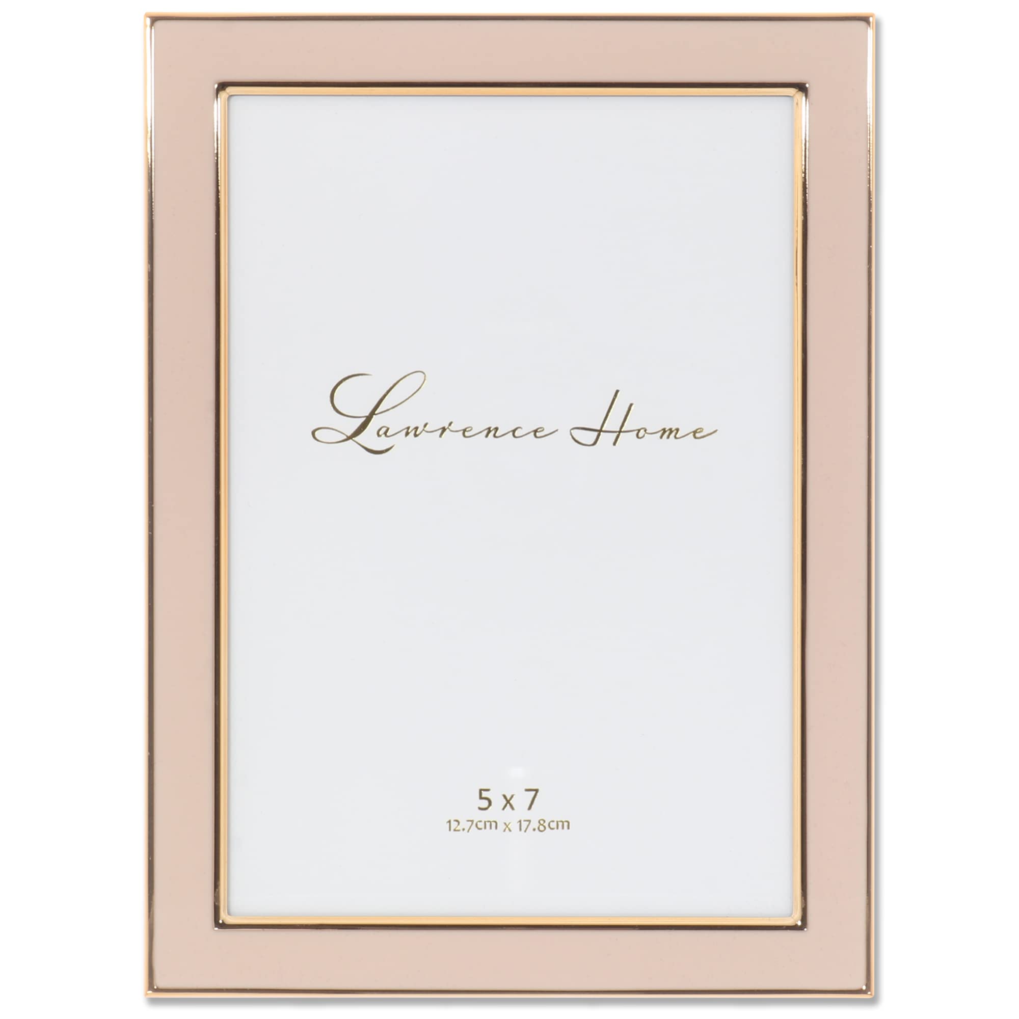 Lawrence Frames 5x7 Pink Metal and Enamel Picture Frame - Perfect for Wall Decor, Home Office, and Gift Giving