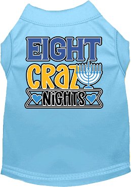 Eight Crazy Nights Screen Print Dog Shirt - Funny Christmas Pet Apparel in Multiple Colors - Perfect for Holiday Parties & Festive Pet Photos