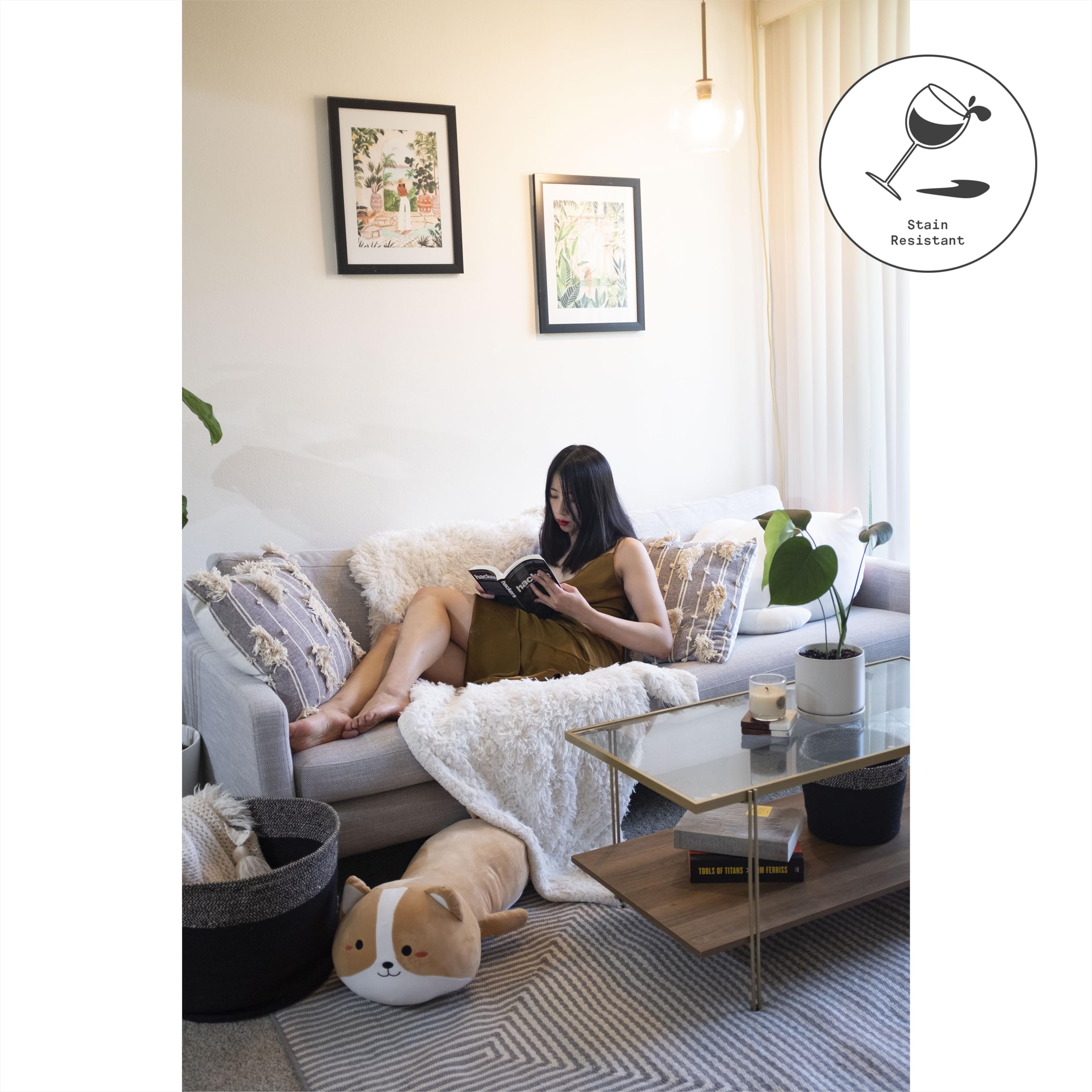 Fab Habitat Machine Washable Area Rug - Hand Woven, Stain Resistant, Pet Friendly - Premium Recycled Polyester Yarn - Contemporary Design - 5'x8' Gray Rug for Bedroom, Living Room & Dining Room - Perfect for Denver Homes & Apartments - Cozy Home Decor & Floor Protection