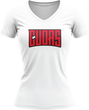 Cudas White Sublimation Dye Women's V-Neck T-Shirt - Perfect for Casual Wear, Sports & Custom Printing